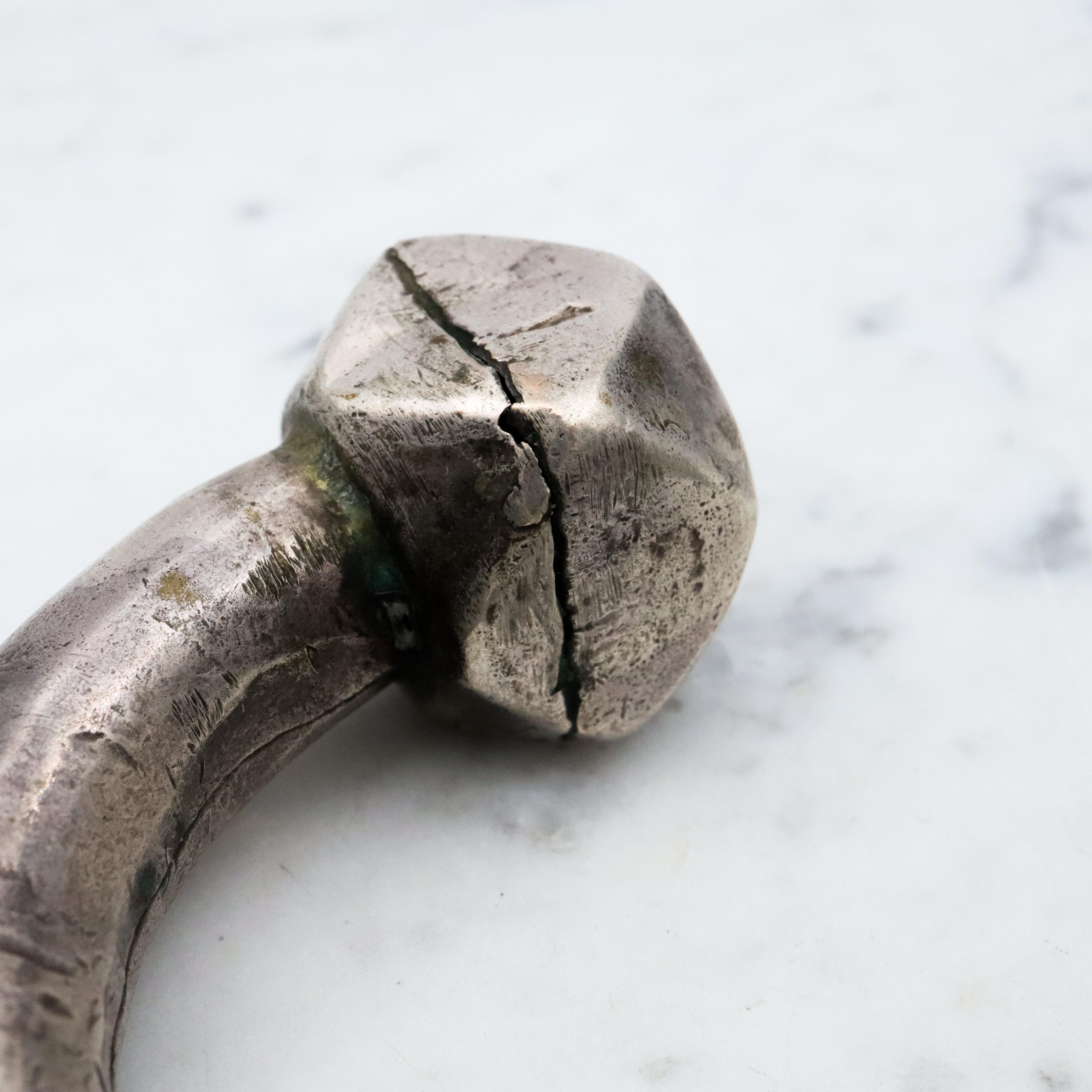 Antique African tribal Fulani style silver arm cuff