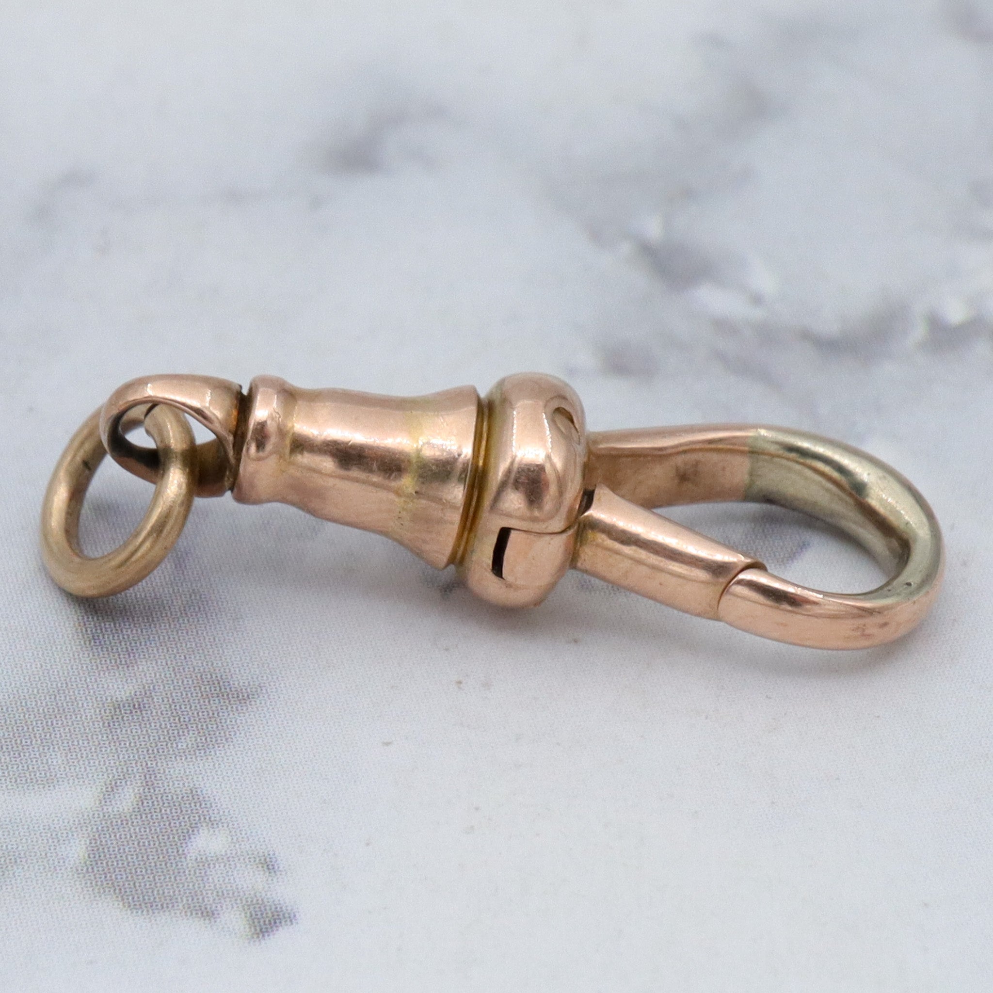 Antique Victorian 14k gold swiveling dog clip clasp