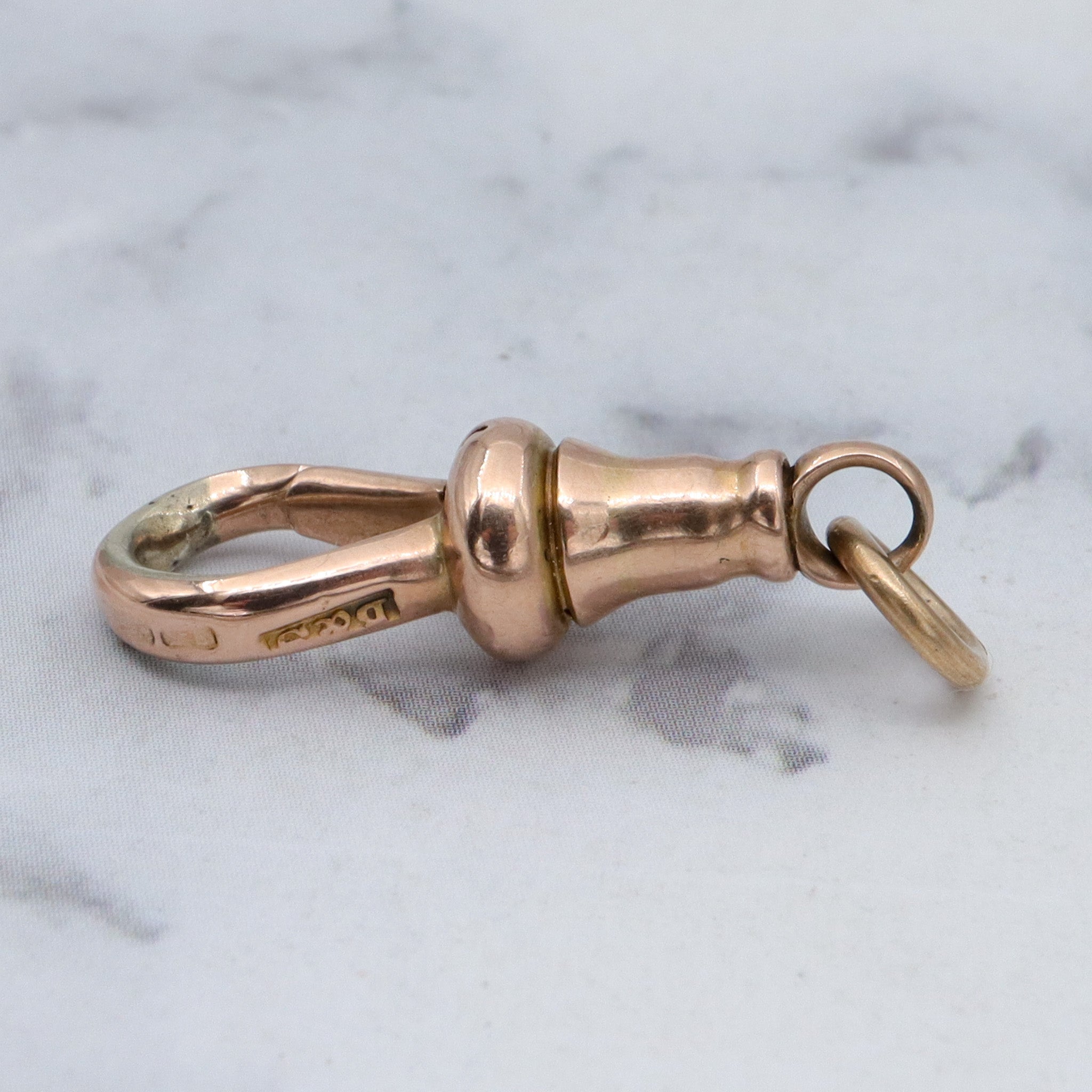 Antique Victorian 14k gold swiveling dog clip clasp