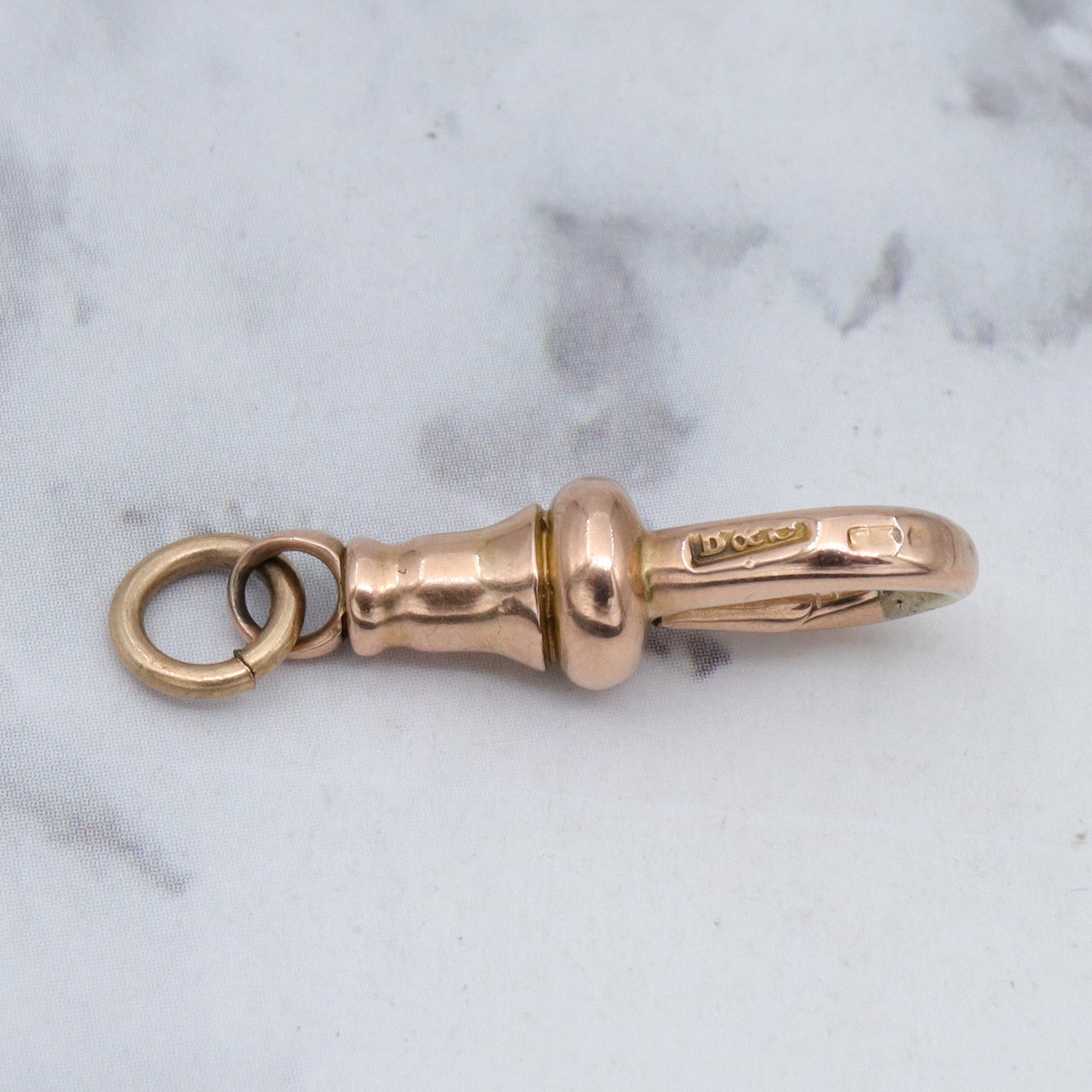 Antique Victorian 14k gold swiveling dog clip clasp