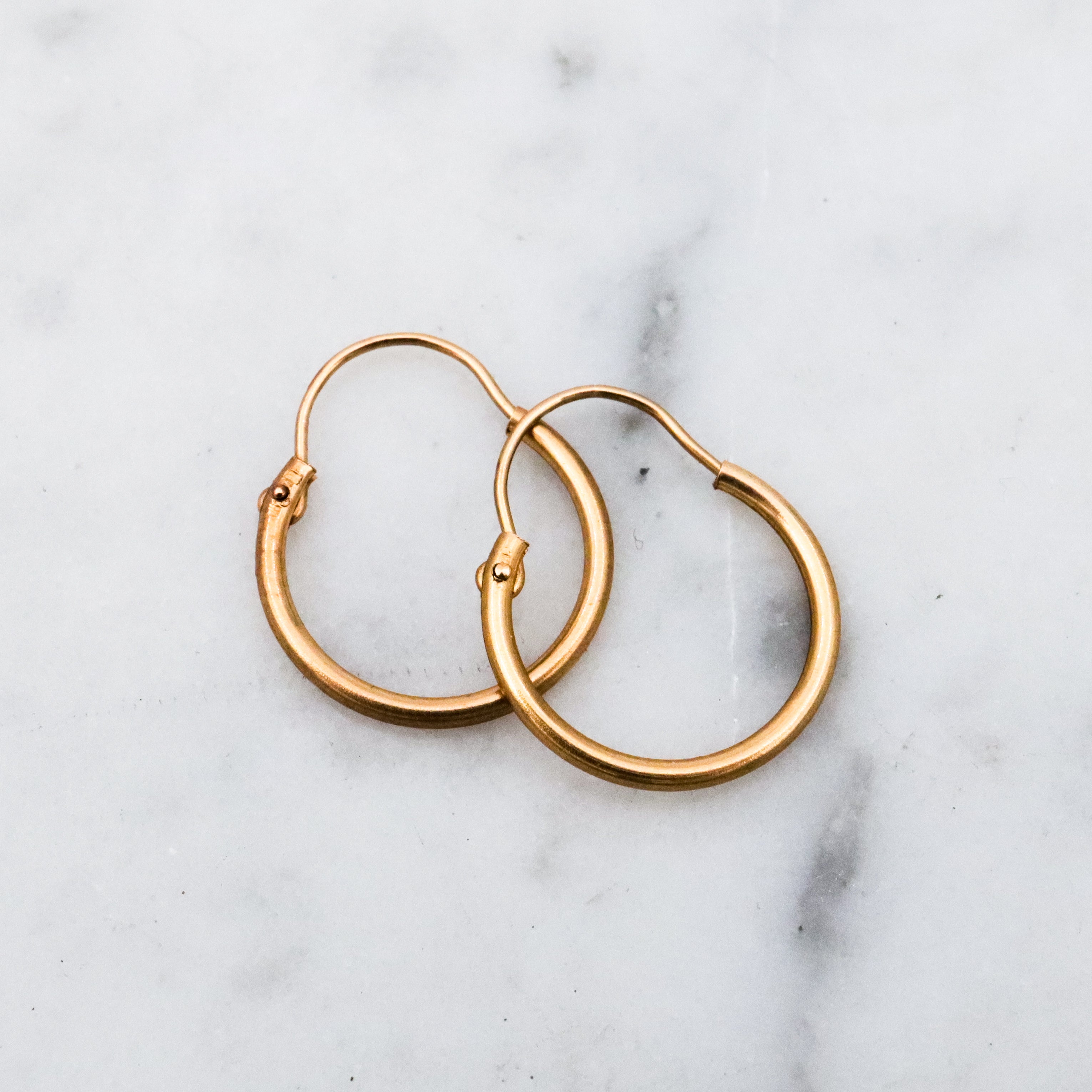 Simple Vintage petite gold filled hoops