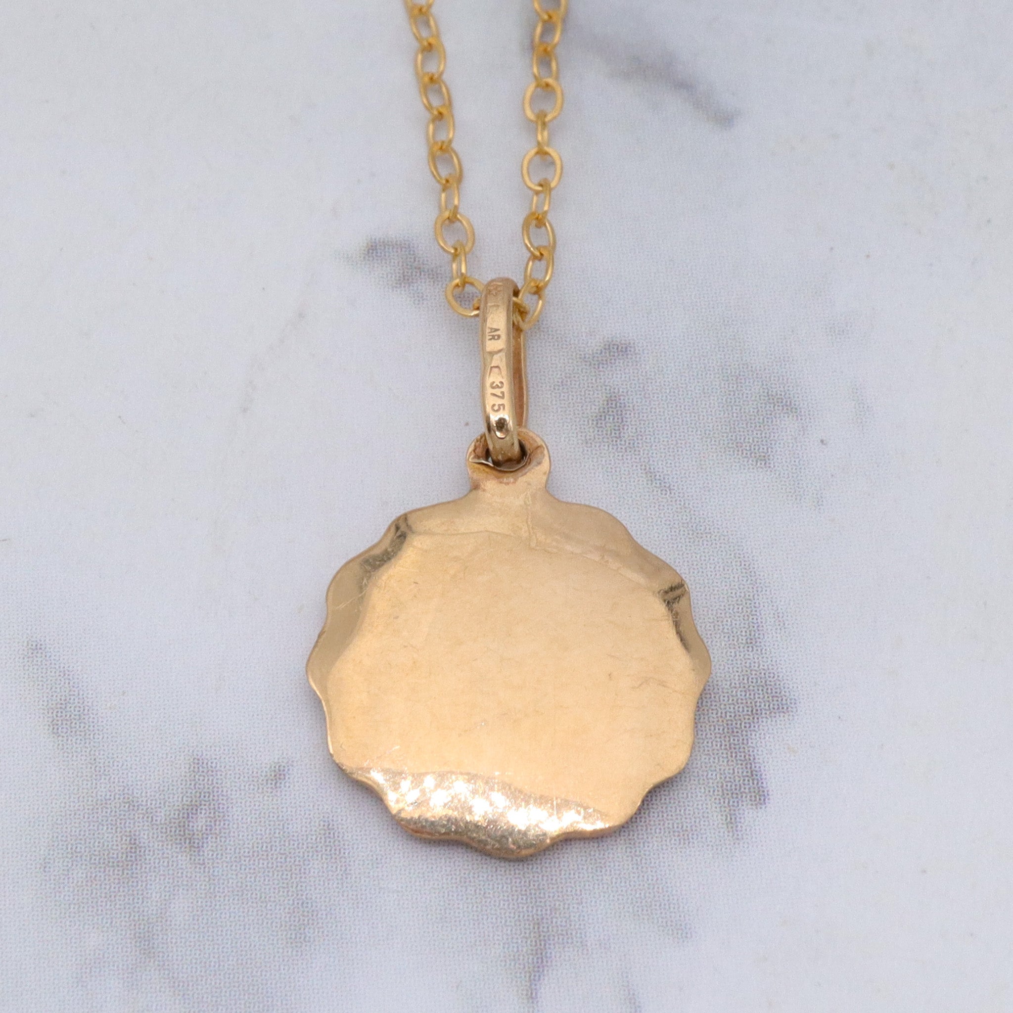 Vintage Italian 10k gold St. Christopher medallion necklace