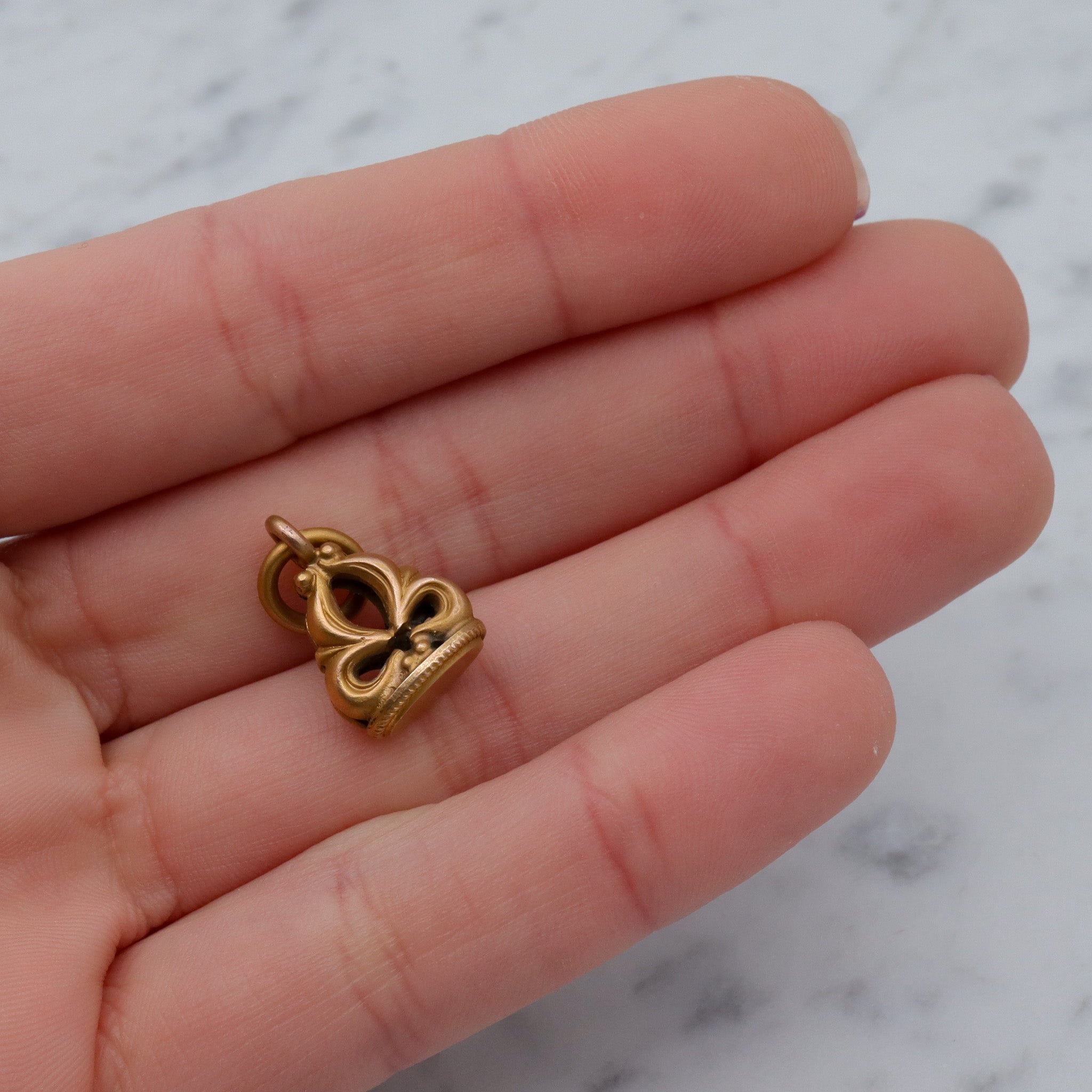 Antique Victorian gilt metal fob seal pendant