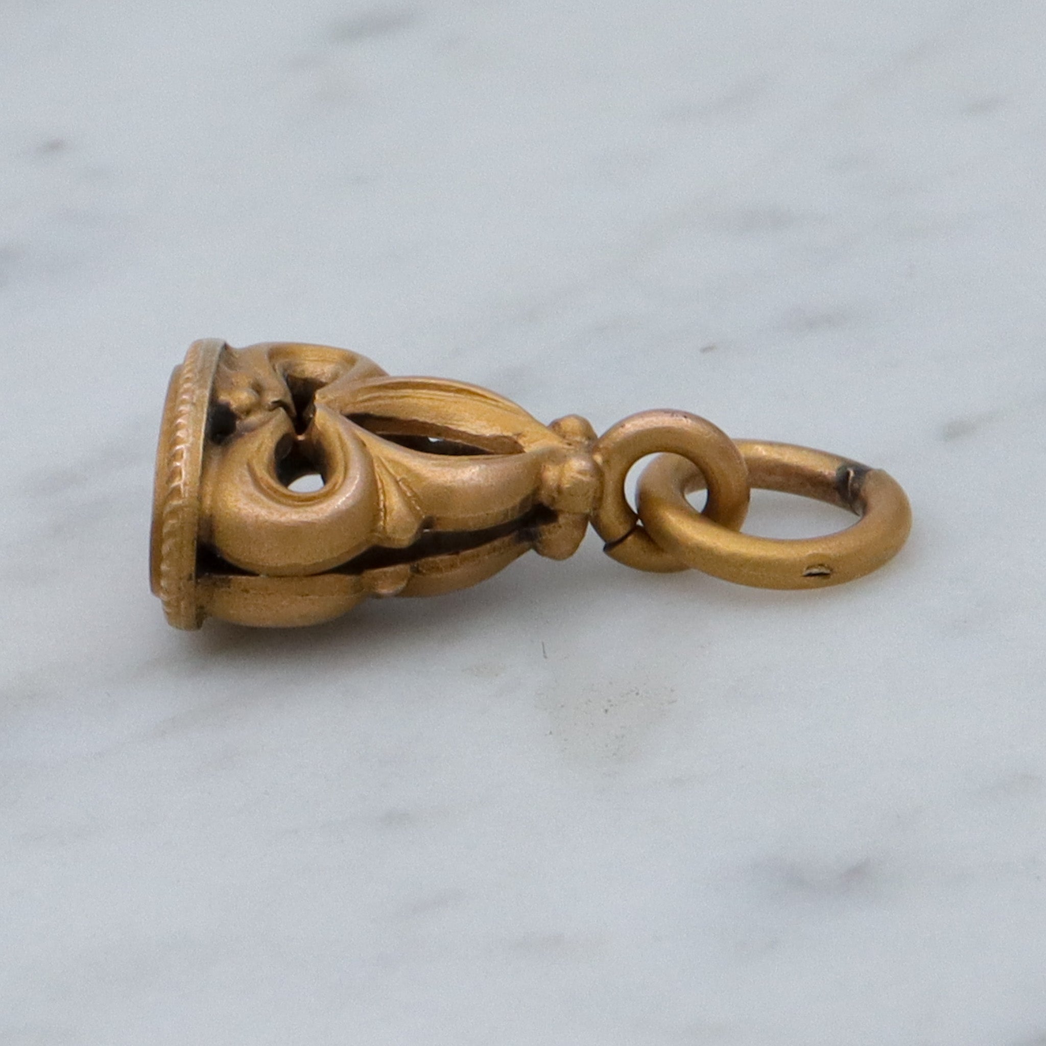 Antique Victorian gilt metal fob seal pendant