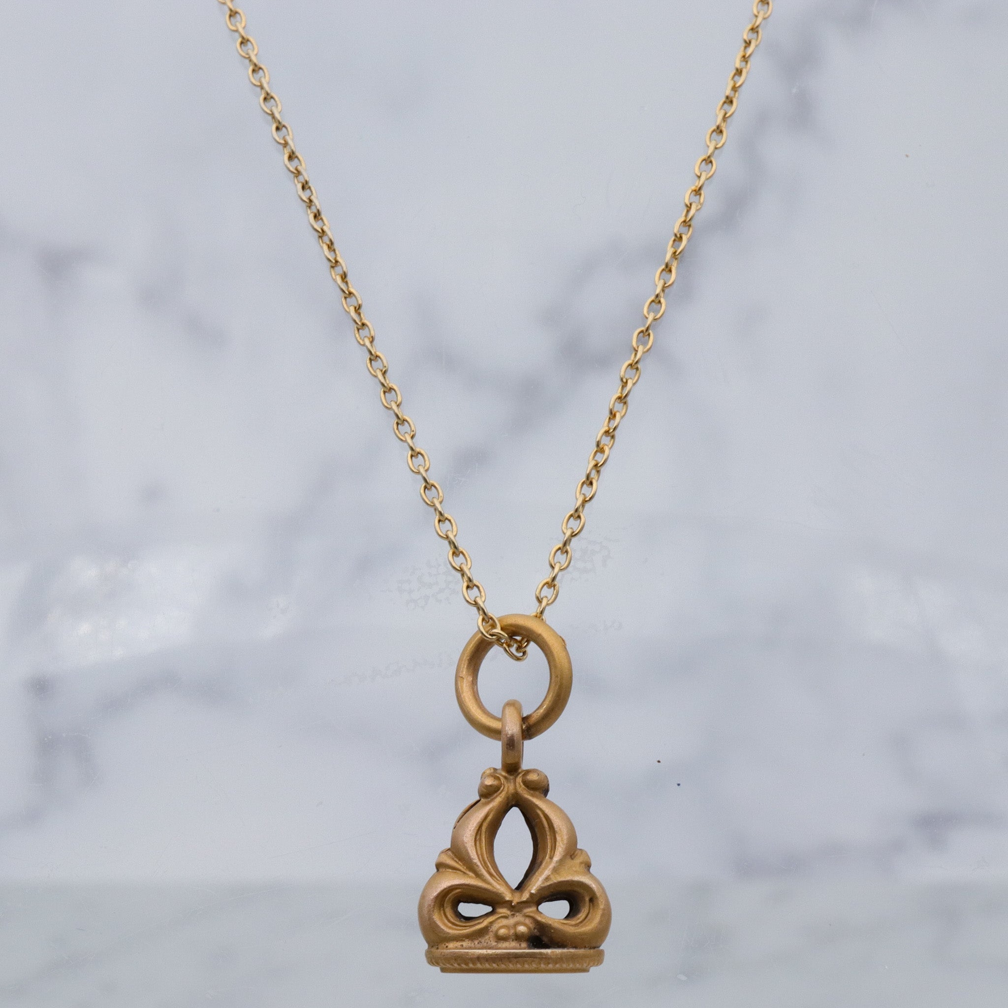 Antique Victorian gilt metal fob seal pendant