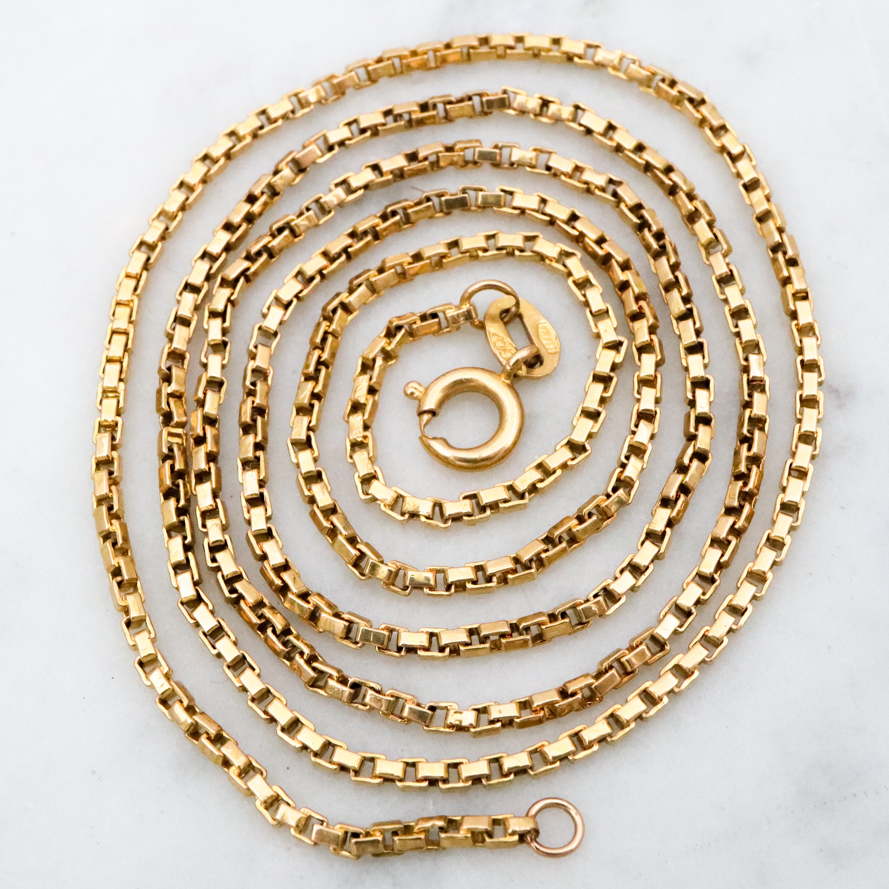 Vintage Italian 18k gold 1.75mm box link chain 20"