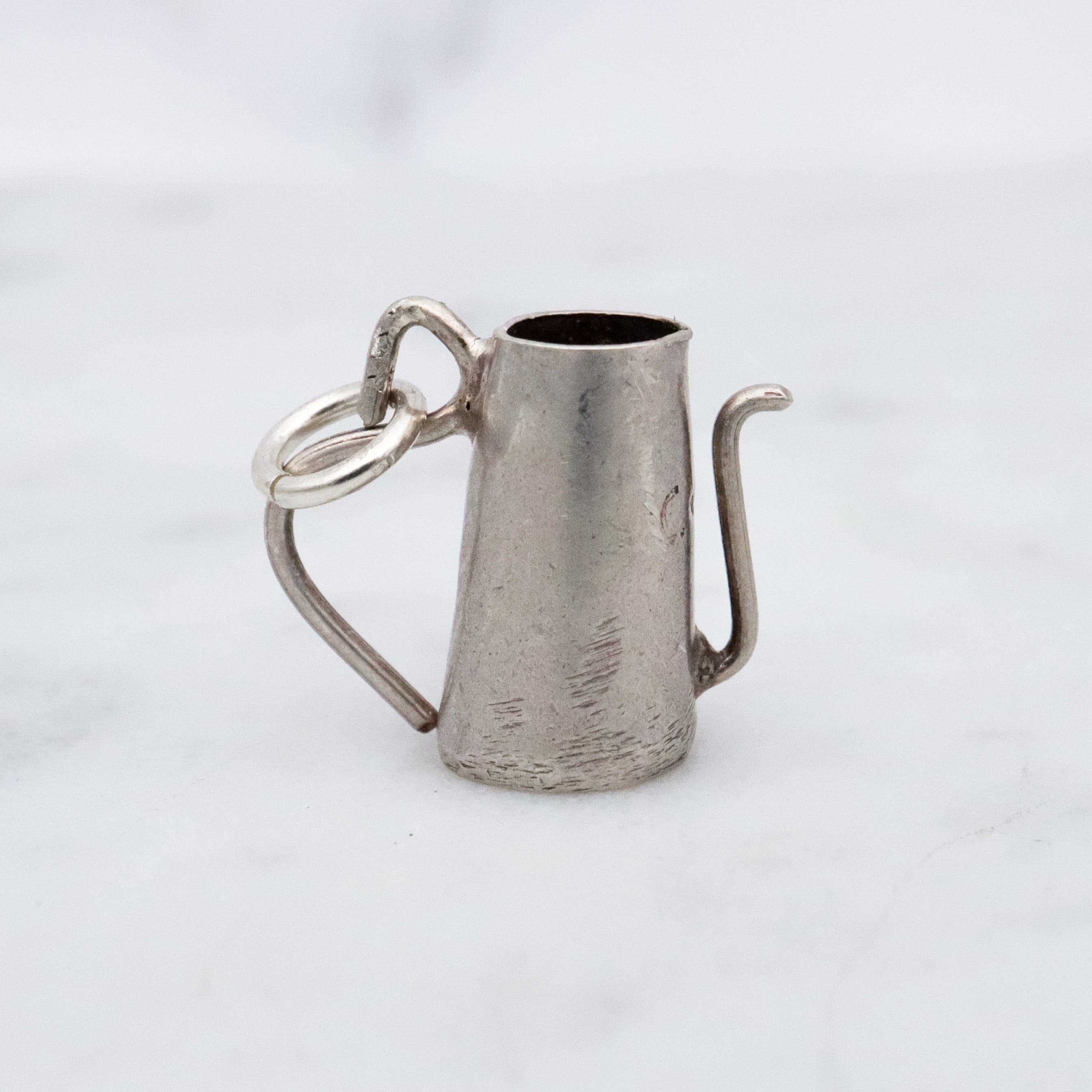 Antique sterling watering can pitcher charm pendant