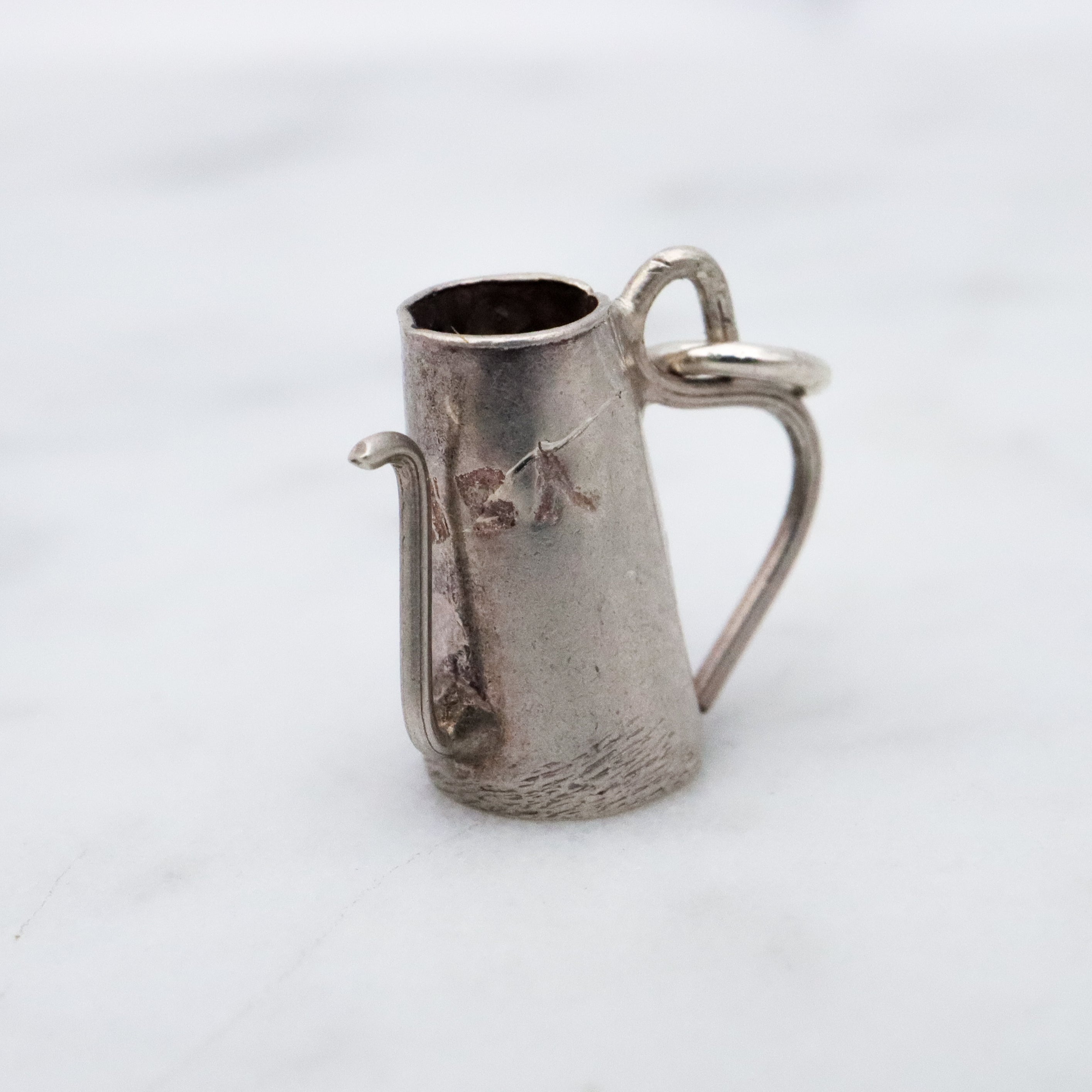 Antique sterling watering can pitcher charm pendant