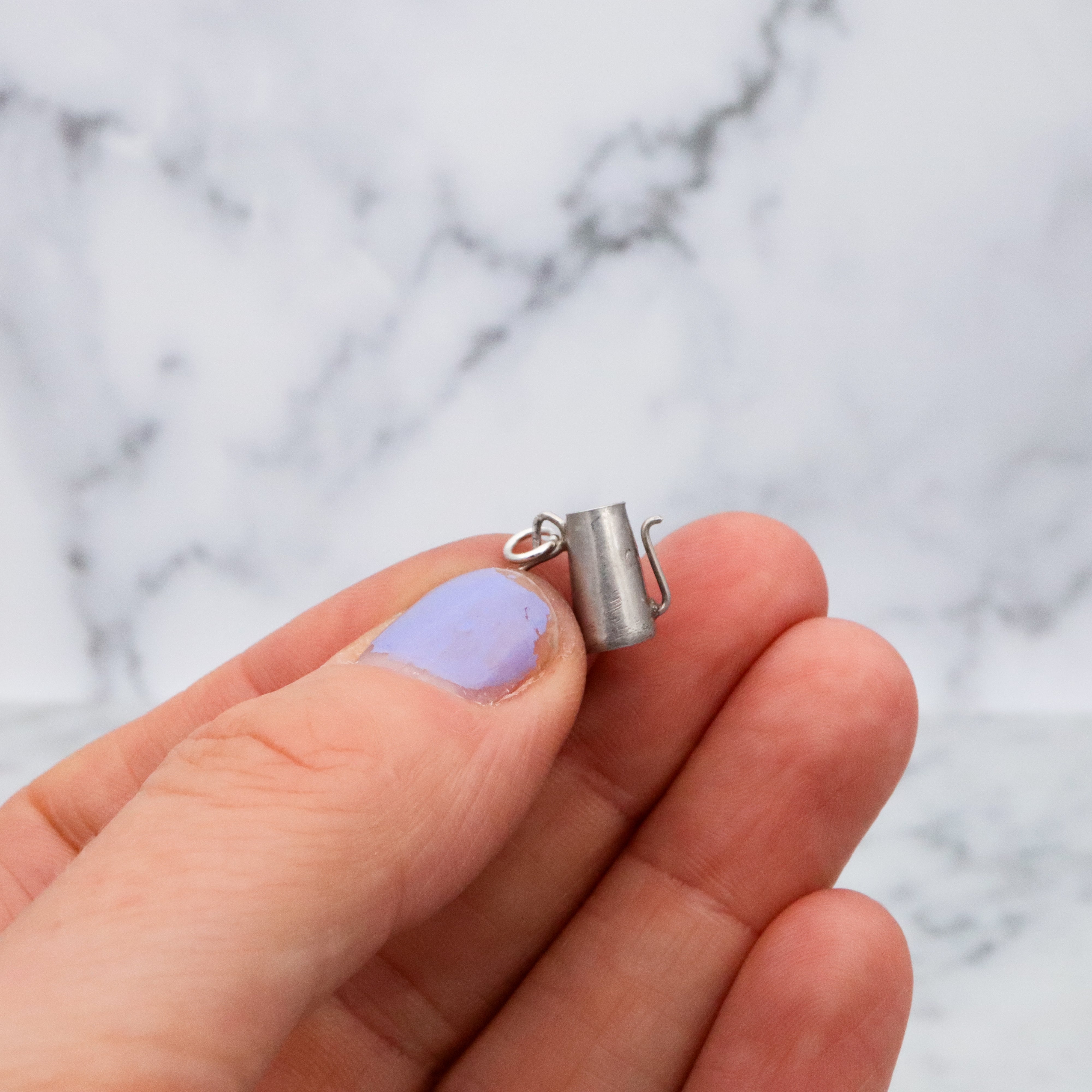 Antique sterling watering can pitcher charm pendant