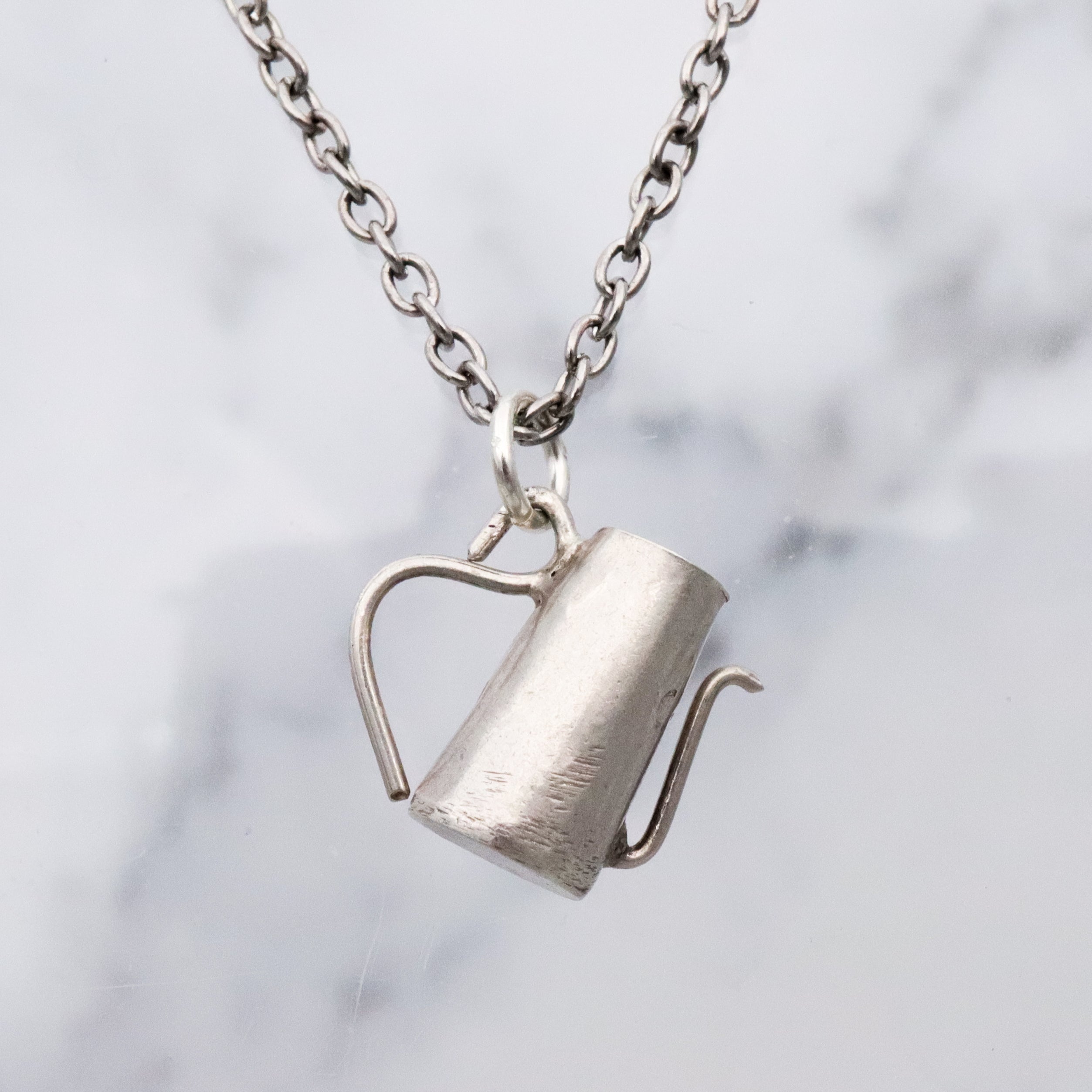 Antique sterling watering can pitcher charm pendant