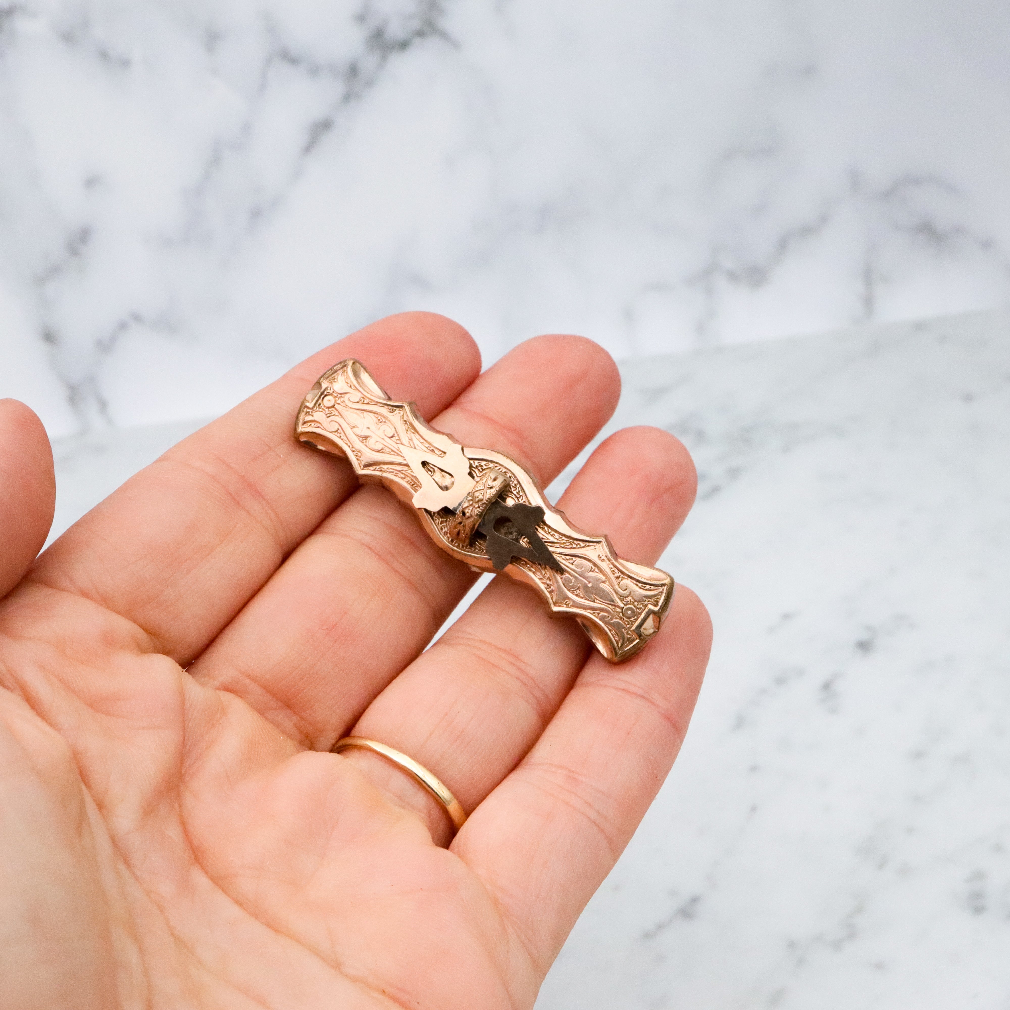 Antique Victorian gold filled bar pin