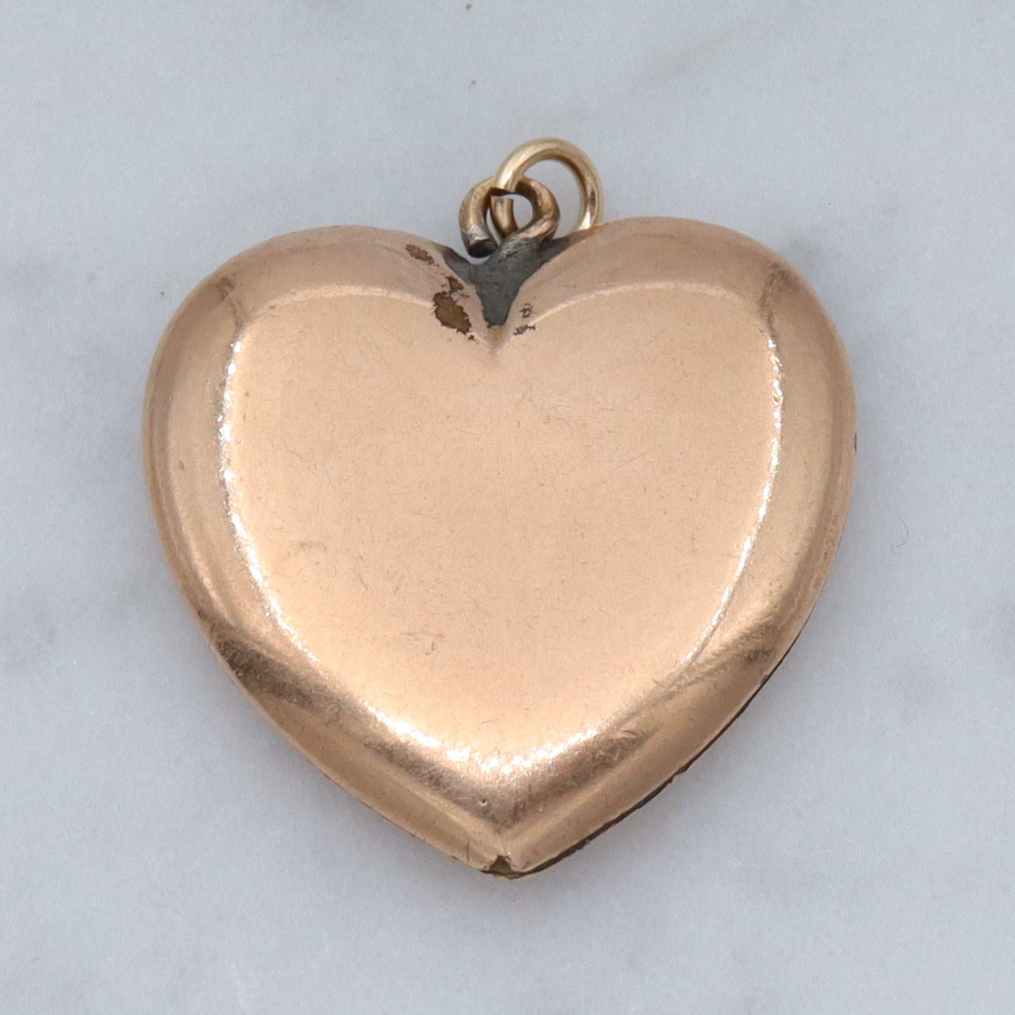 Antique Victorian gold filled repousse heart pendant with “HC” monogram