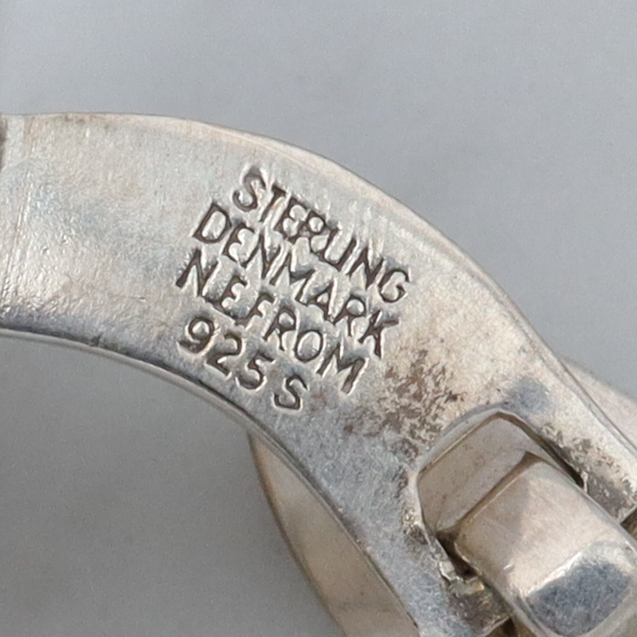 Antique Danish Modern N.E. From sterling & amber cufflinks