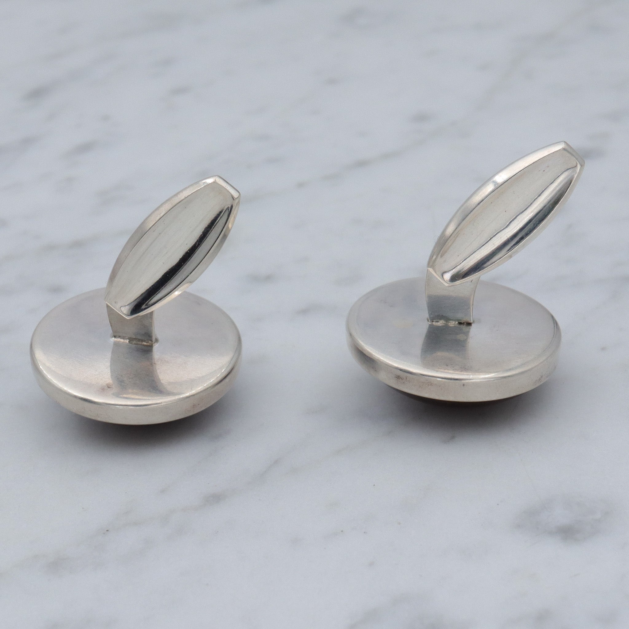 Antique Danish Modern N.E. From sterling & amber cufflinks