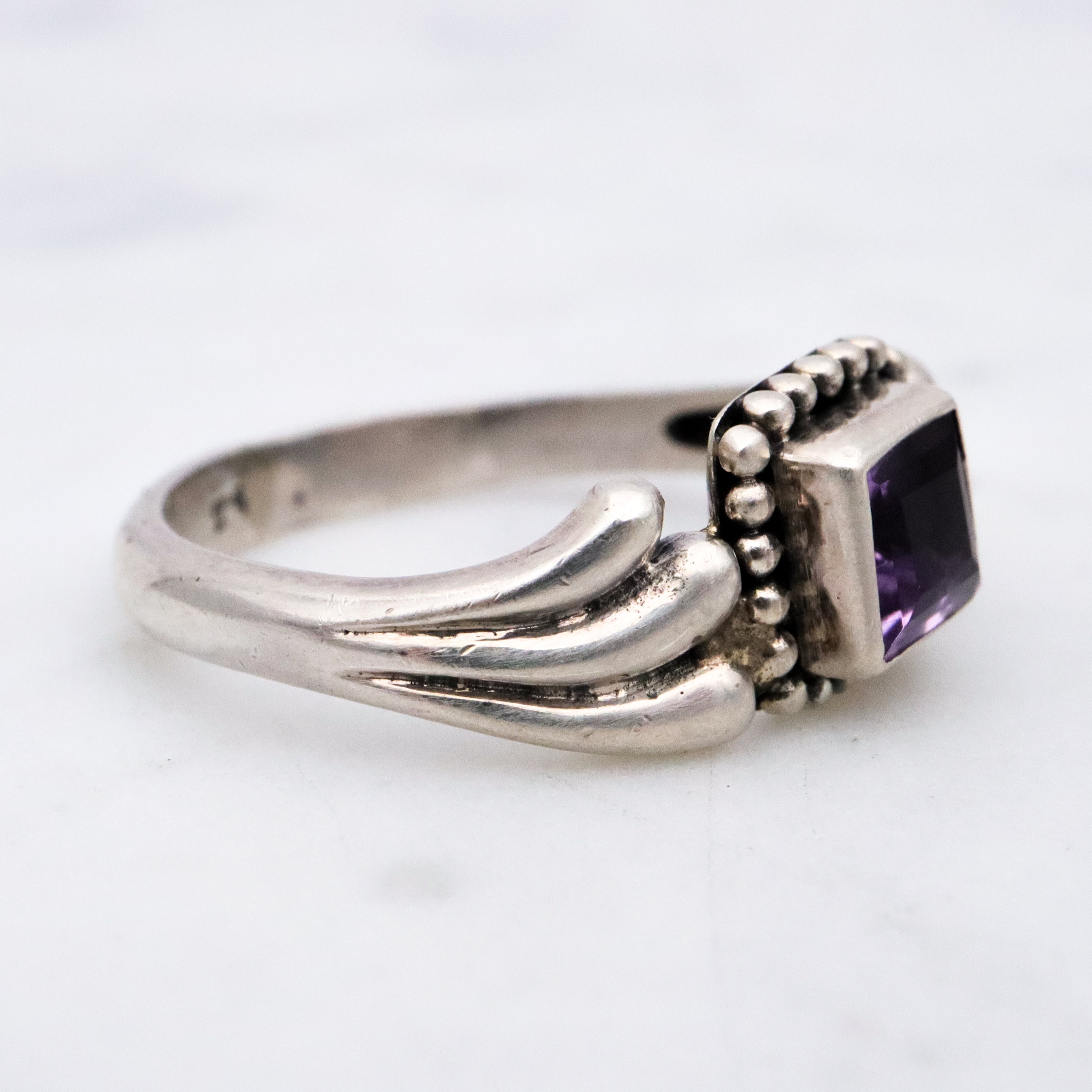 Vintage sterling amethyst ring, size 7