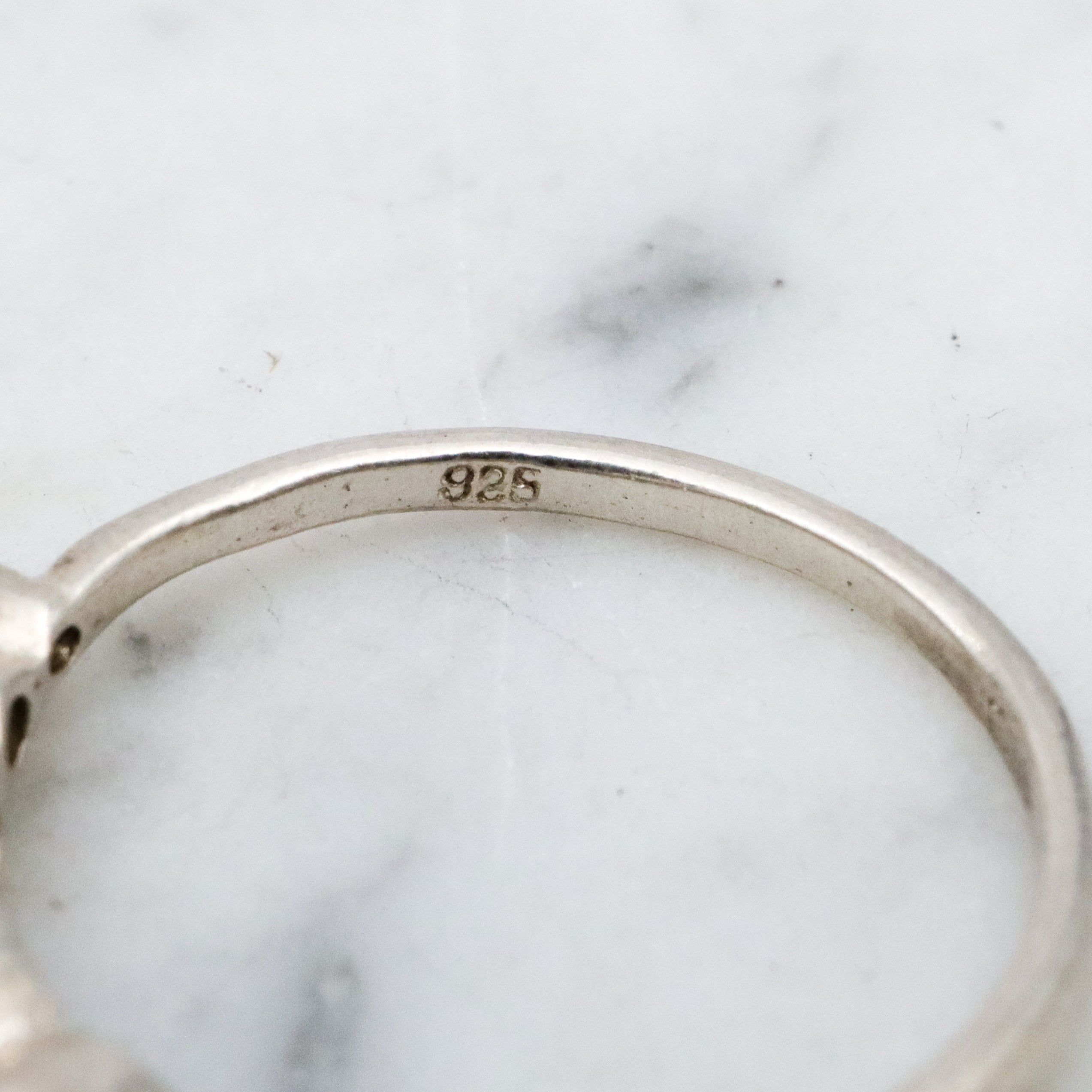 Vintage sterling faux aquamarine bubble ring, size 8