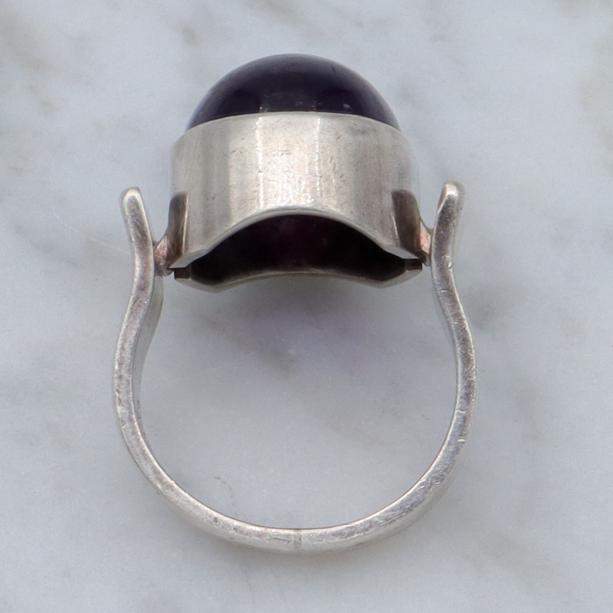 Mid Century Danish Modern sterling amethyst ring by N.E. From, sz 4