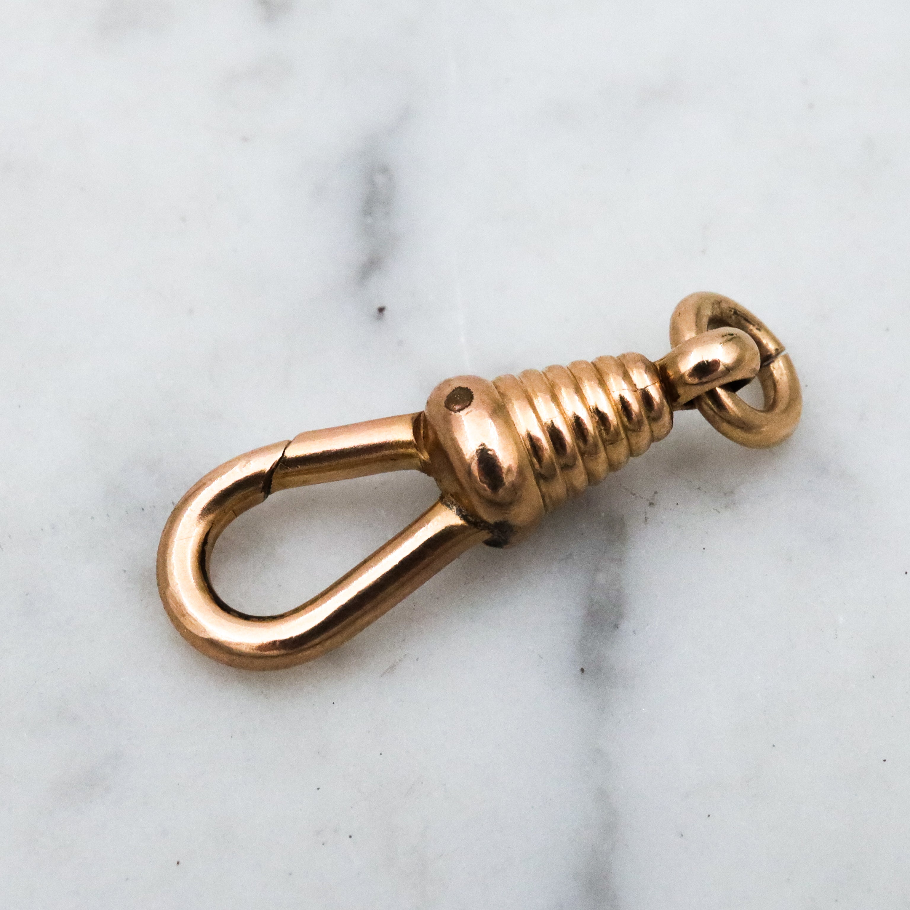 Antique Victorian rolled gold rounded dog clip clasp