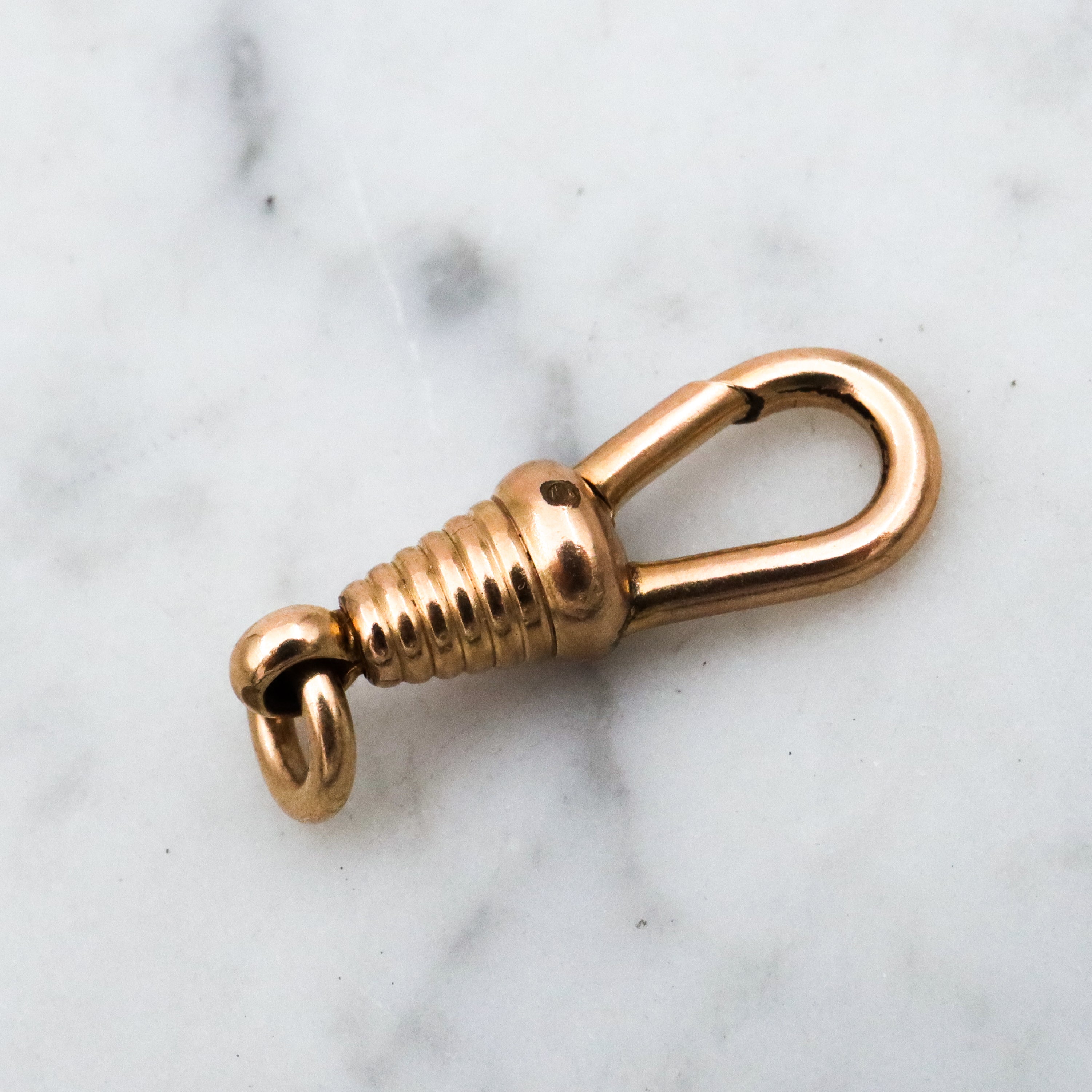 Antique Victorian rolled gold rounded dog clip clasp