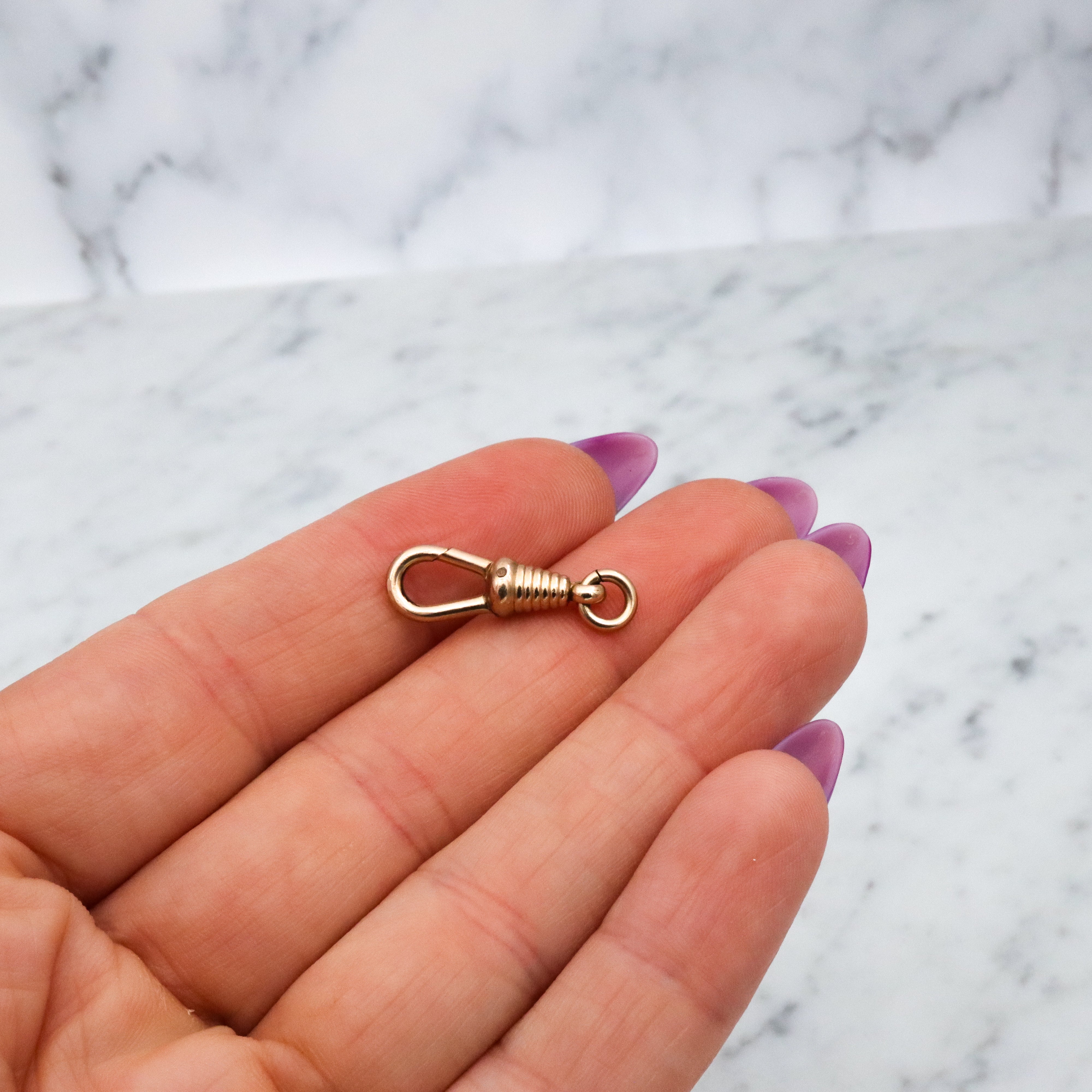 Antique Victorian rolled gold rounded dog clip clasp