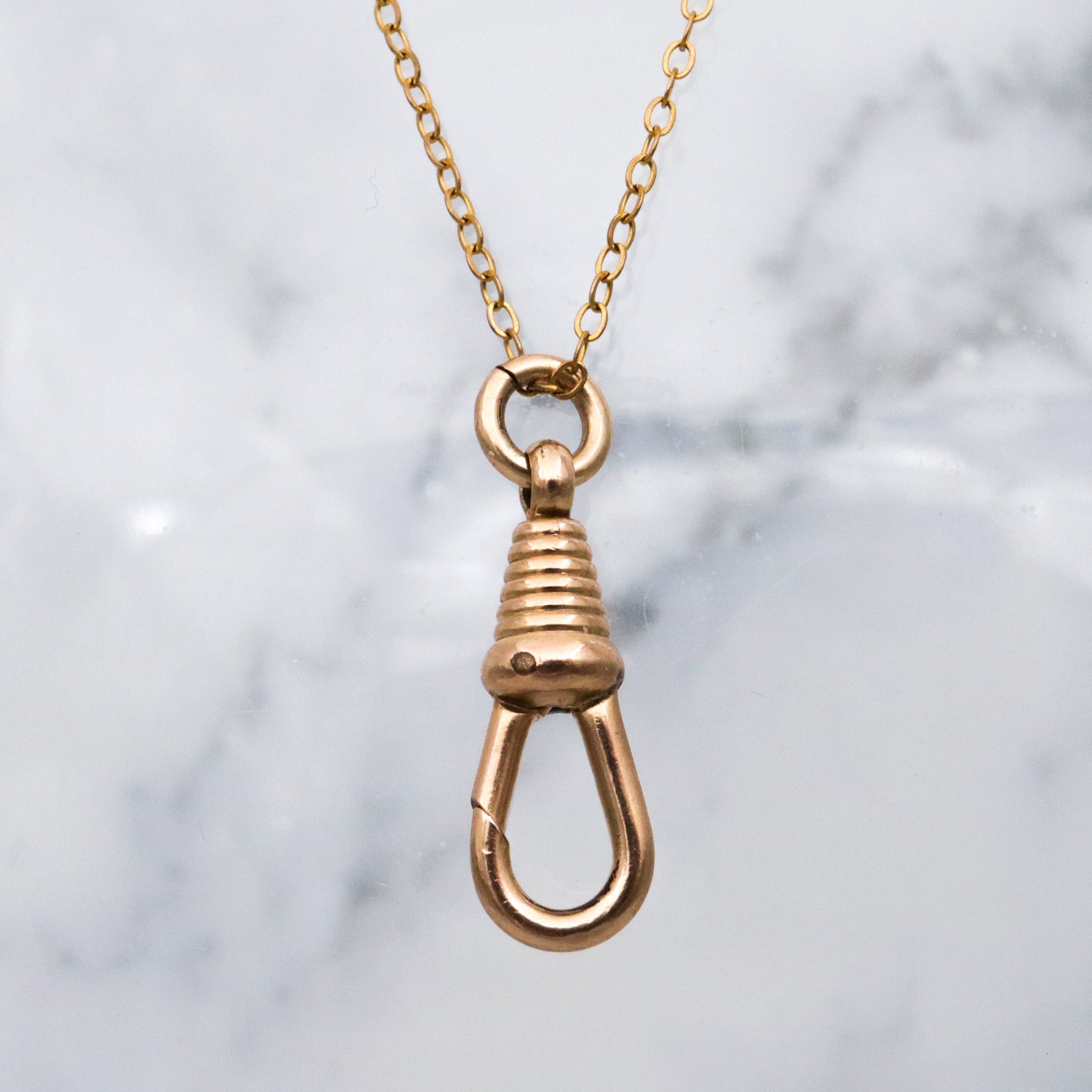 Antique Victorian rolled gold rounded dog clip clasp