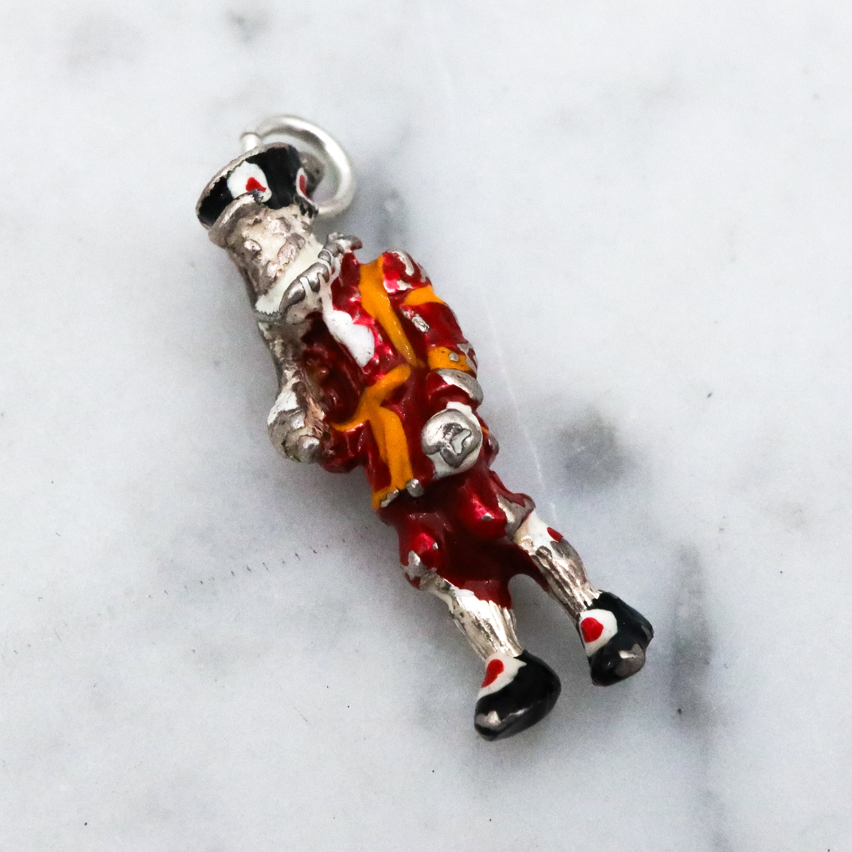 Antique sterling enamel Beefeater charm pendant