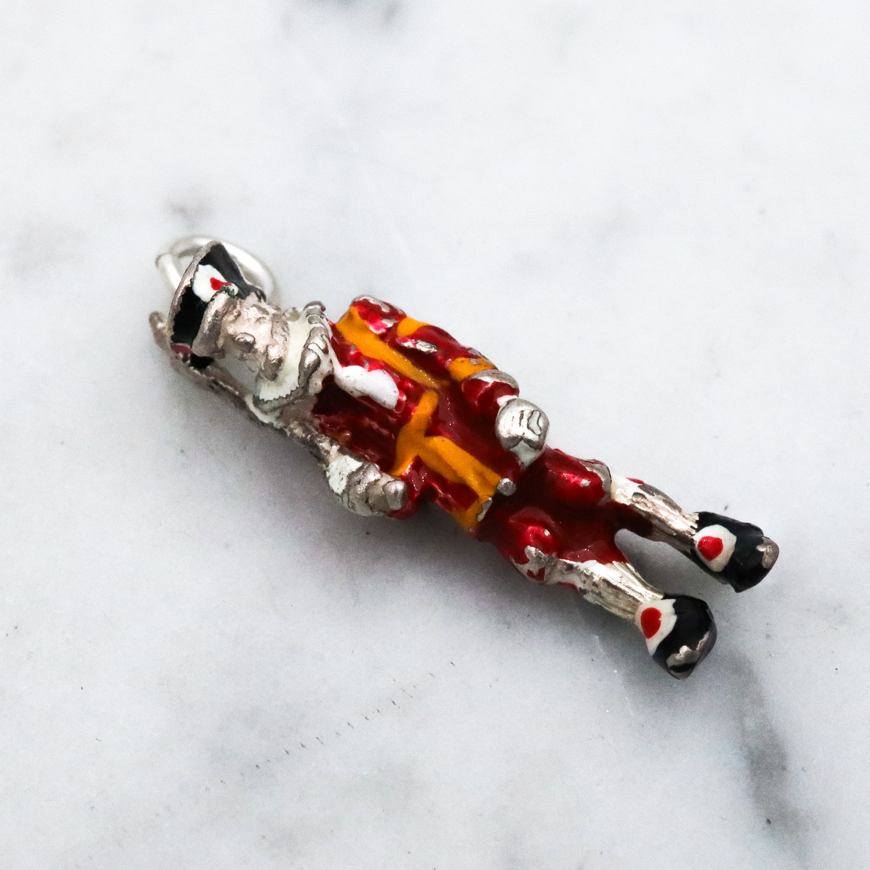 Antique sterling enamel Beefeater charm pendant