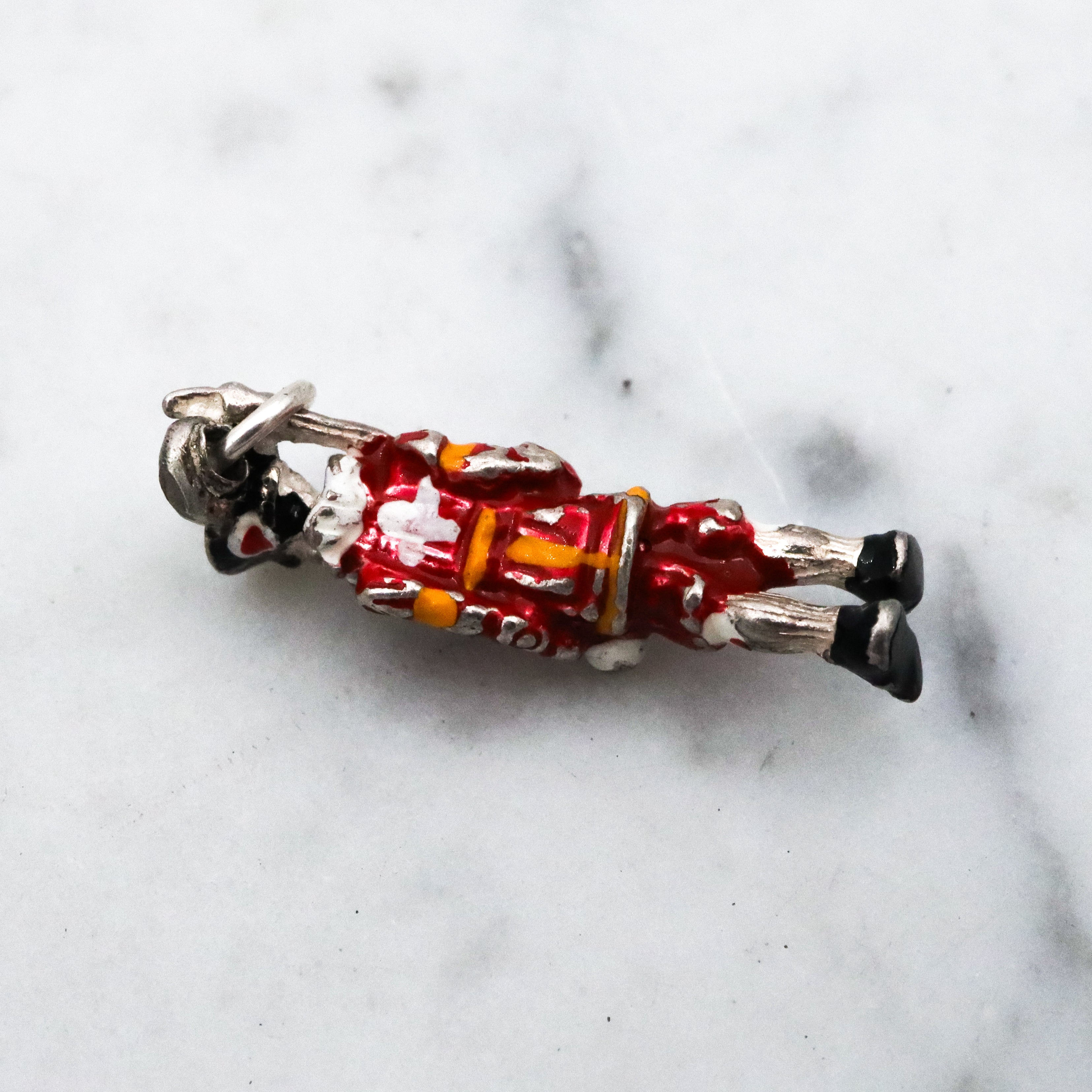 Antique sterling enamel Beefeater charm pendant