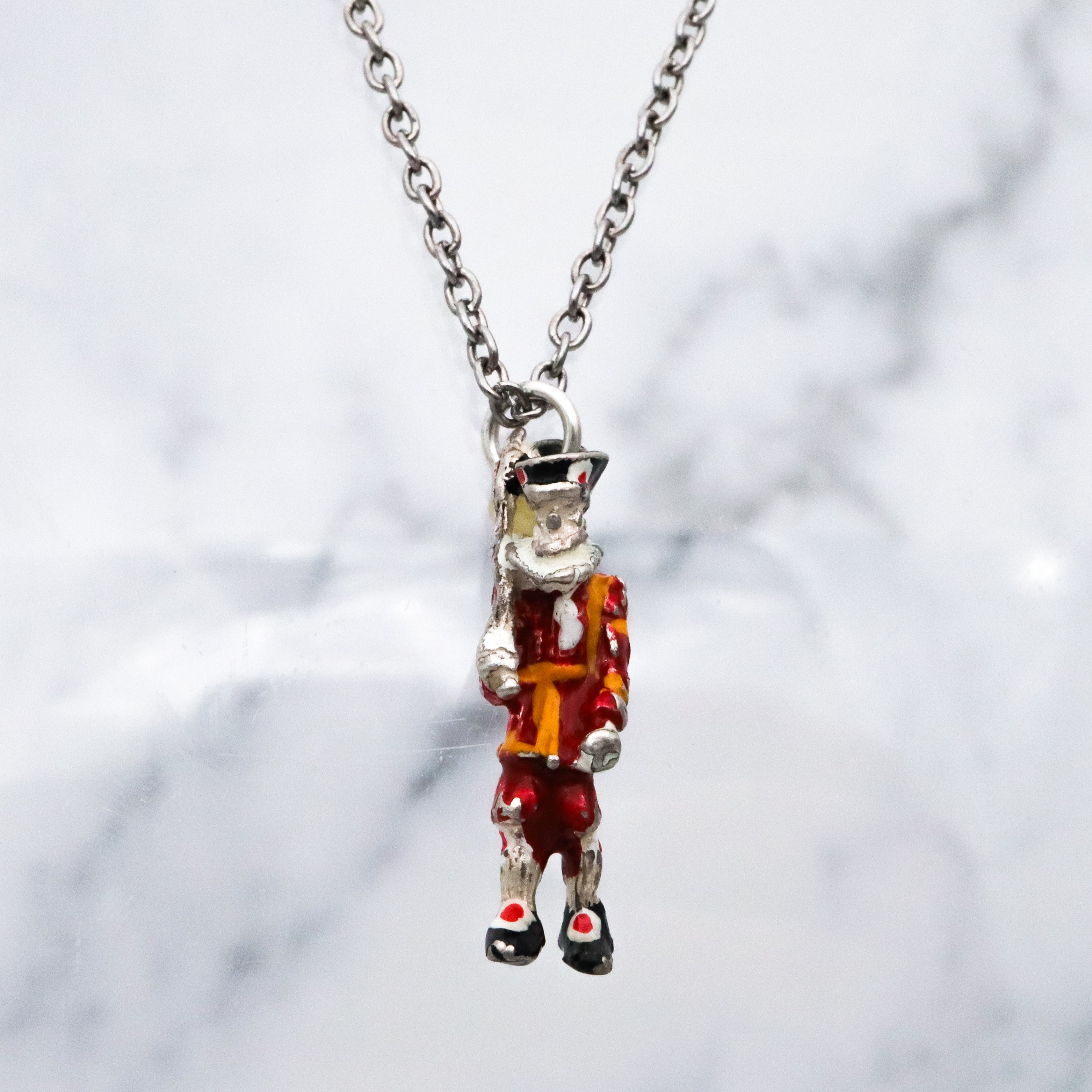 Antique sterling enamel Beefeater charm pendant