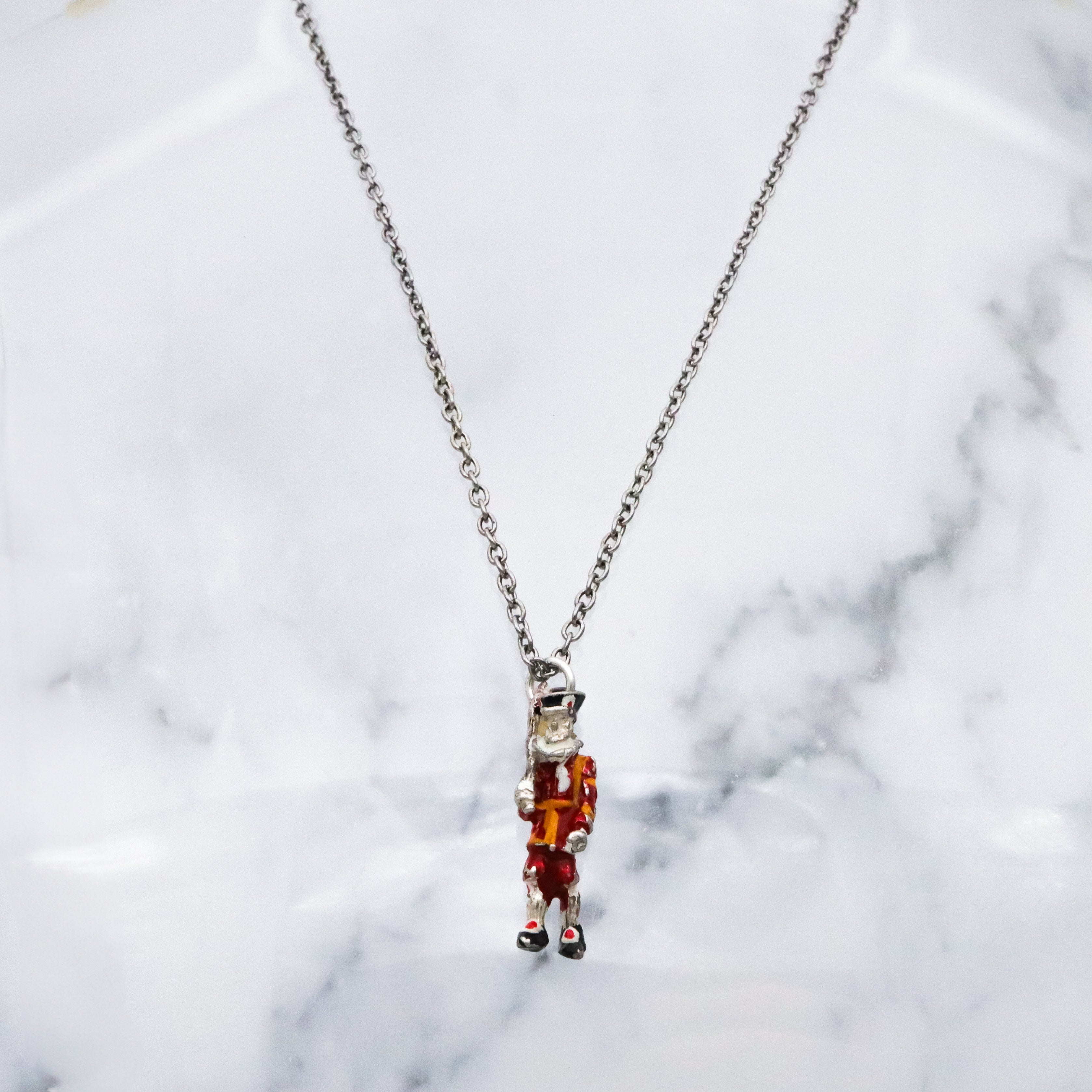 Antique sterling enamel Beefeater charm pendant