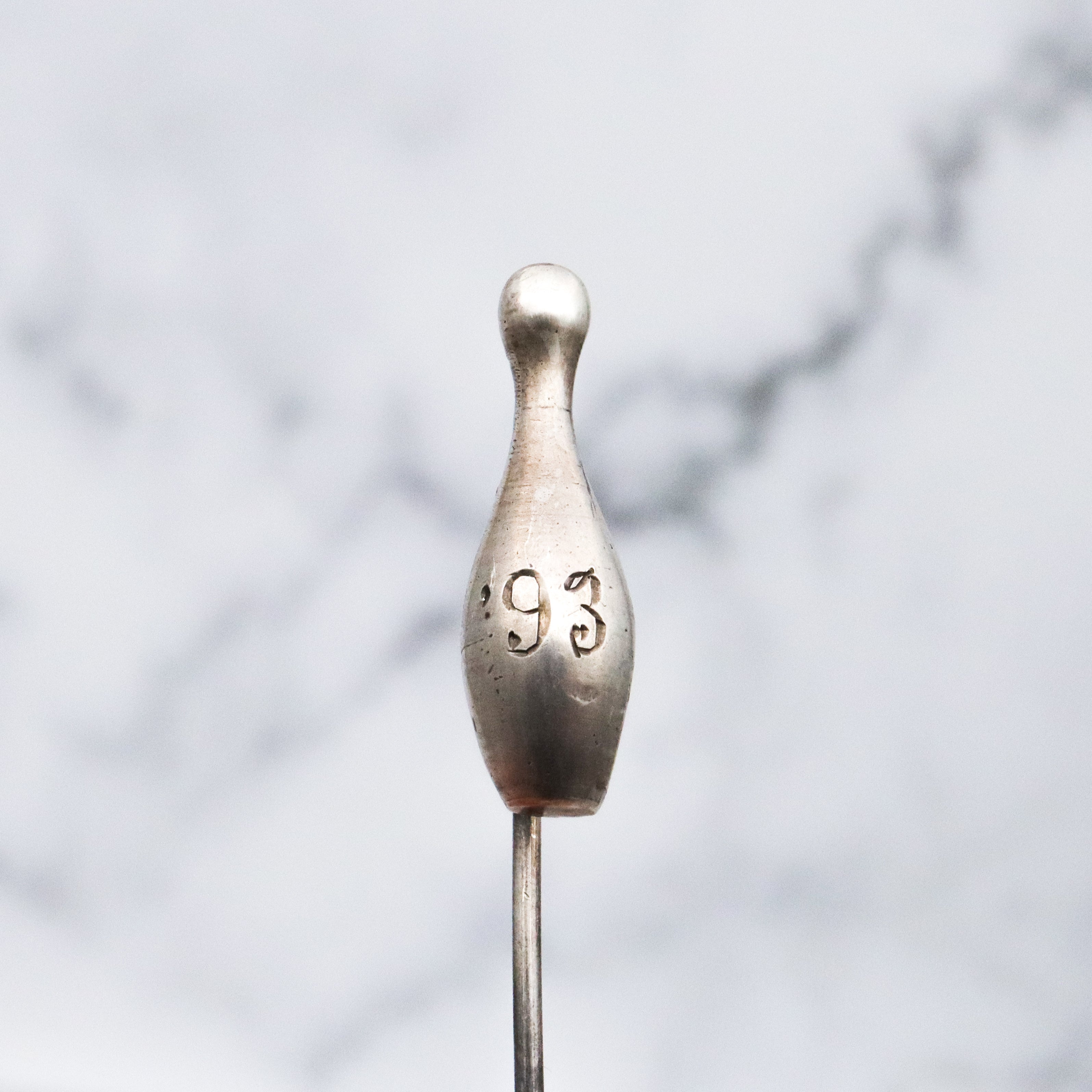 Antique 1893 figural bowling pin stick pin