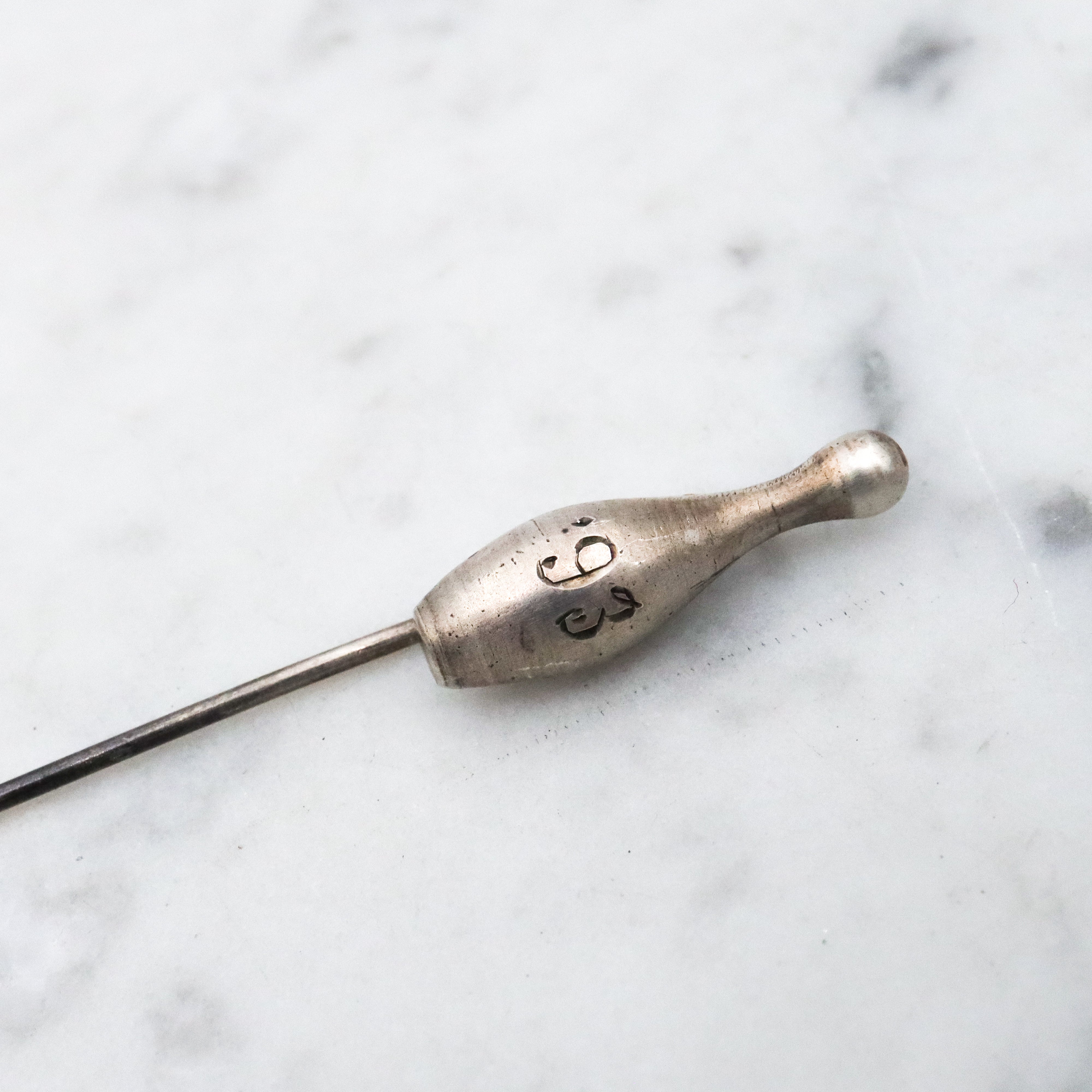 Antique 1893 figural bowling pin stick pin