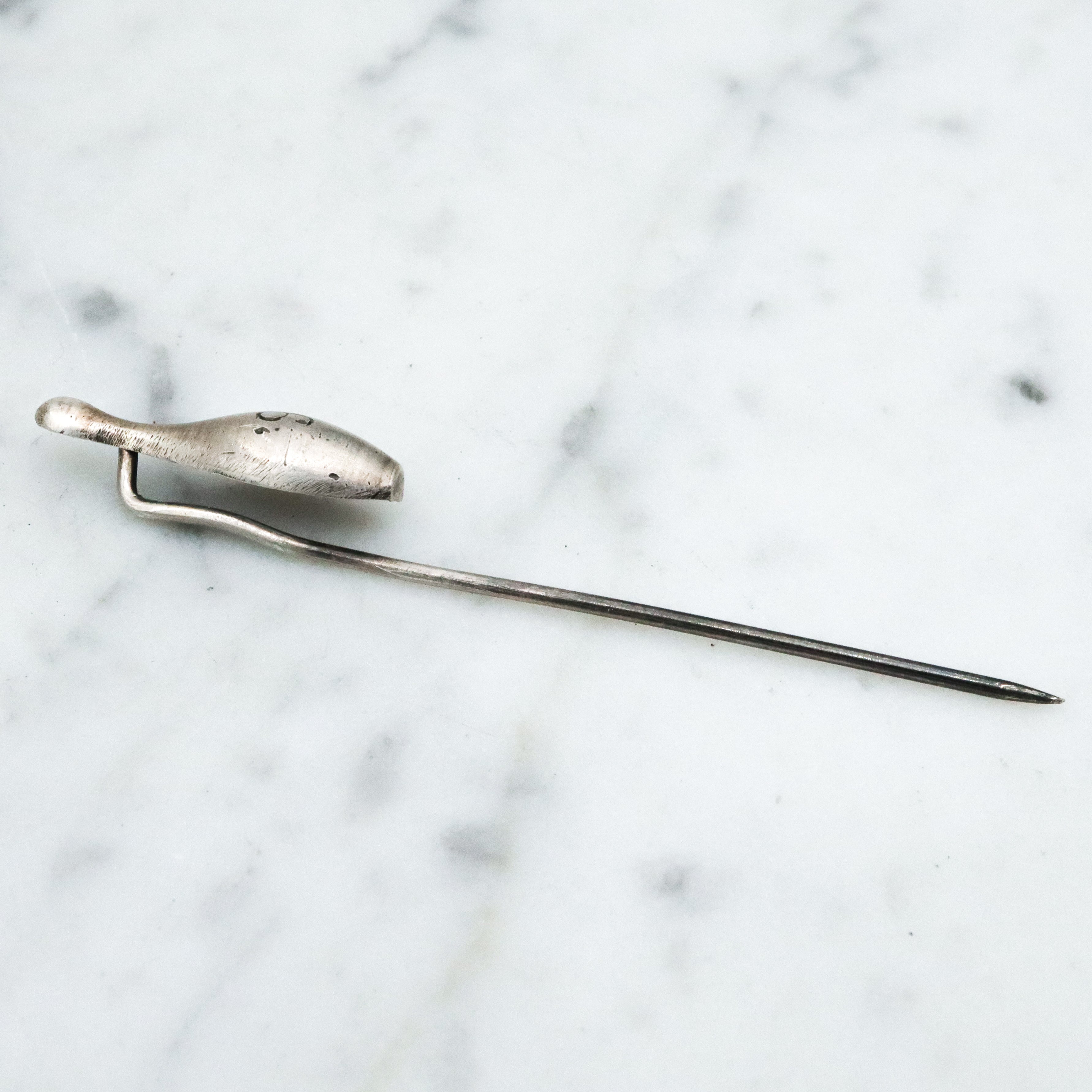 Antique 1893 figural bowling pin stick pin