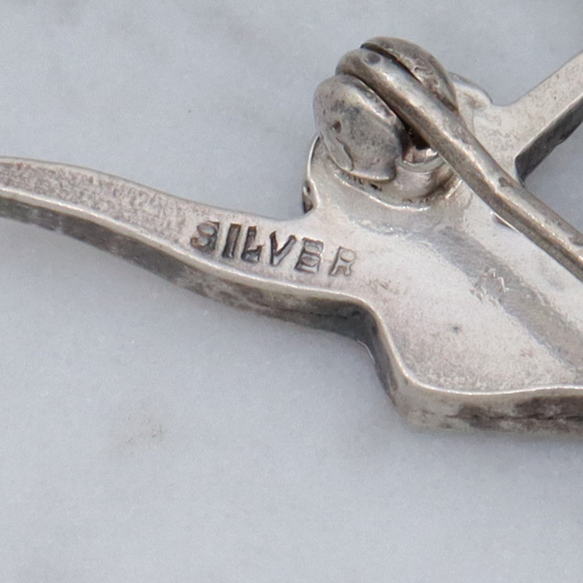 Antique Art Deco sterling marcasite figural gymnast brooch