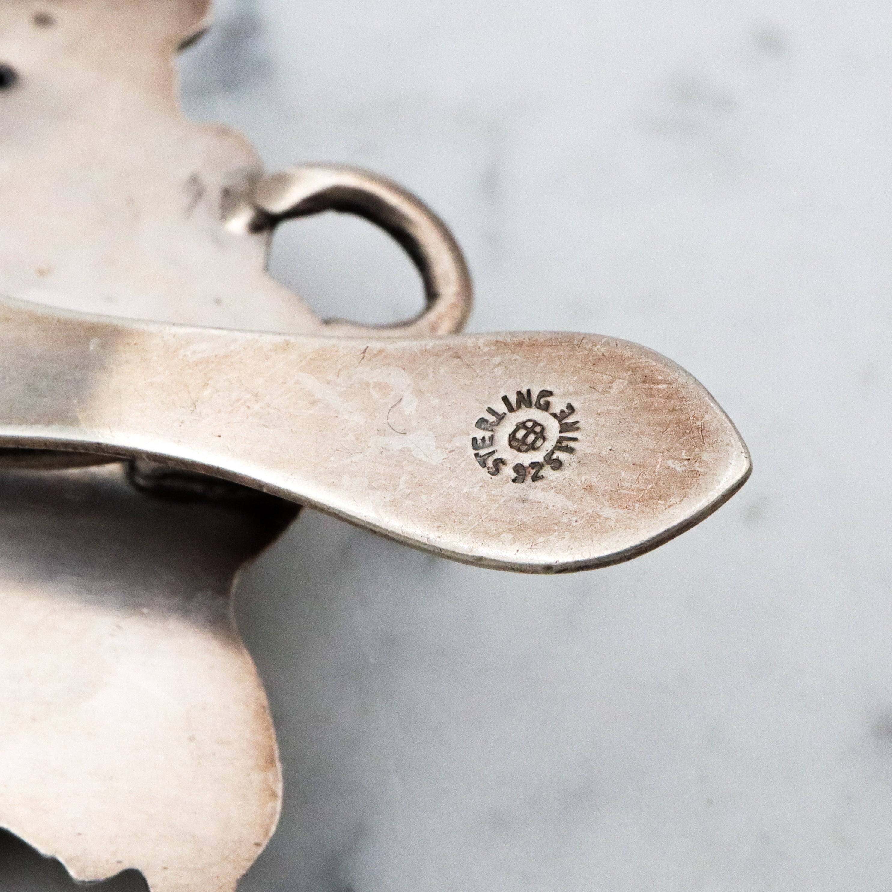 Antique Art Nouveau Unger Brothers poppy flower chatelaine clip