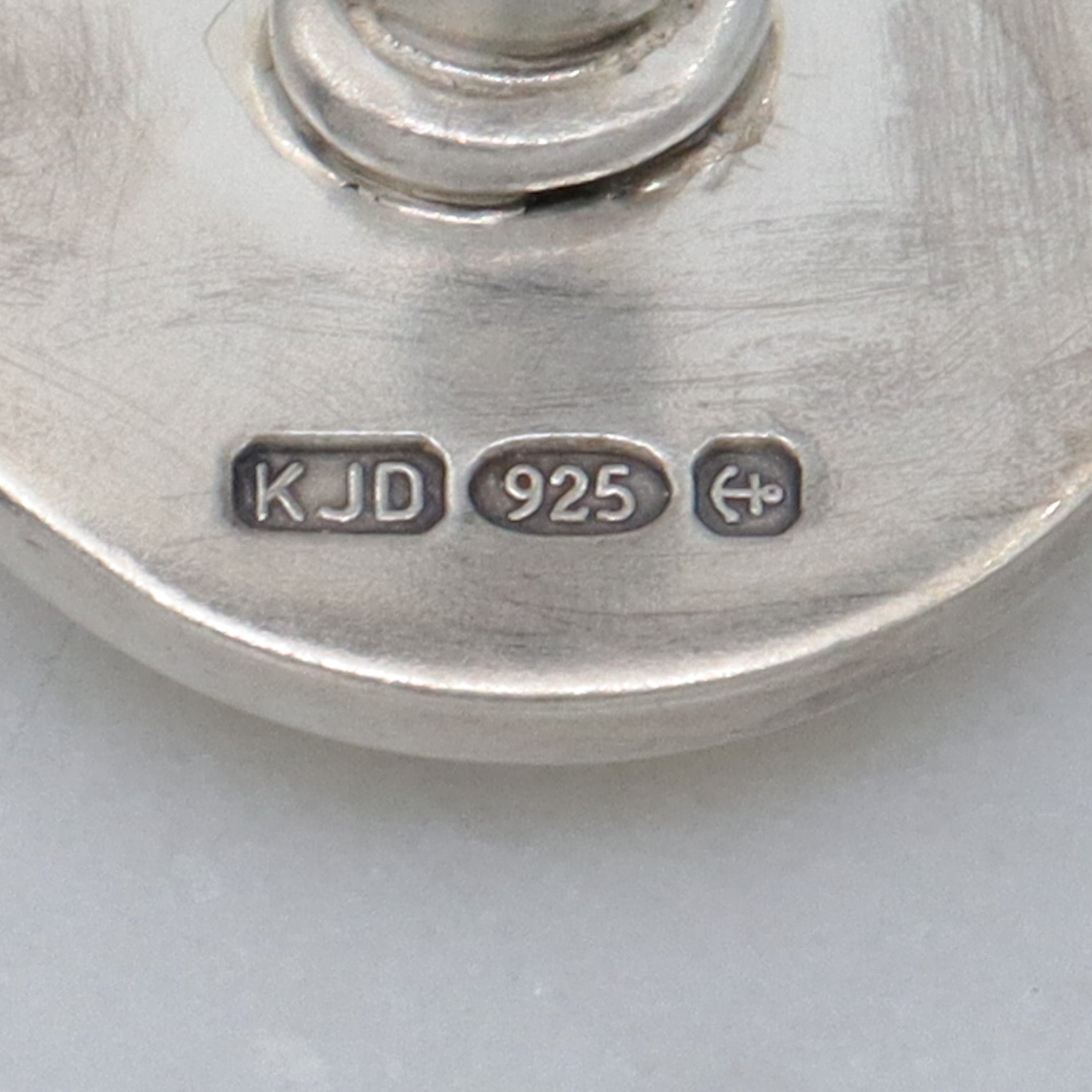 Retro English sterling guilloche enamel circle checkerboard cufflinks by KJD