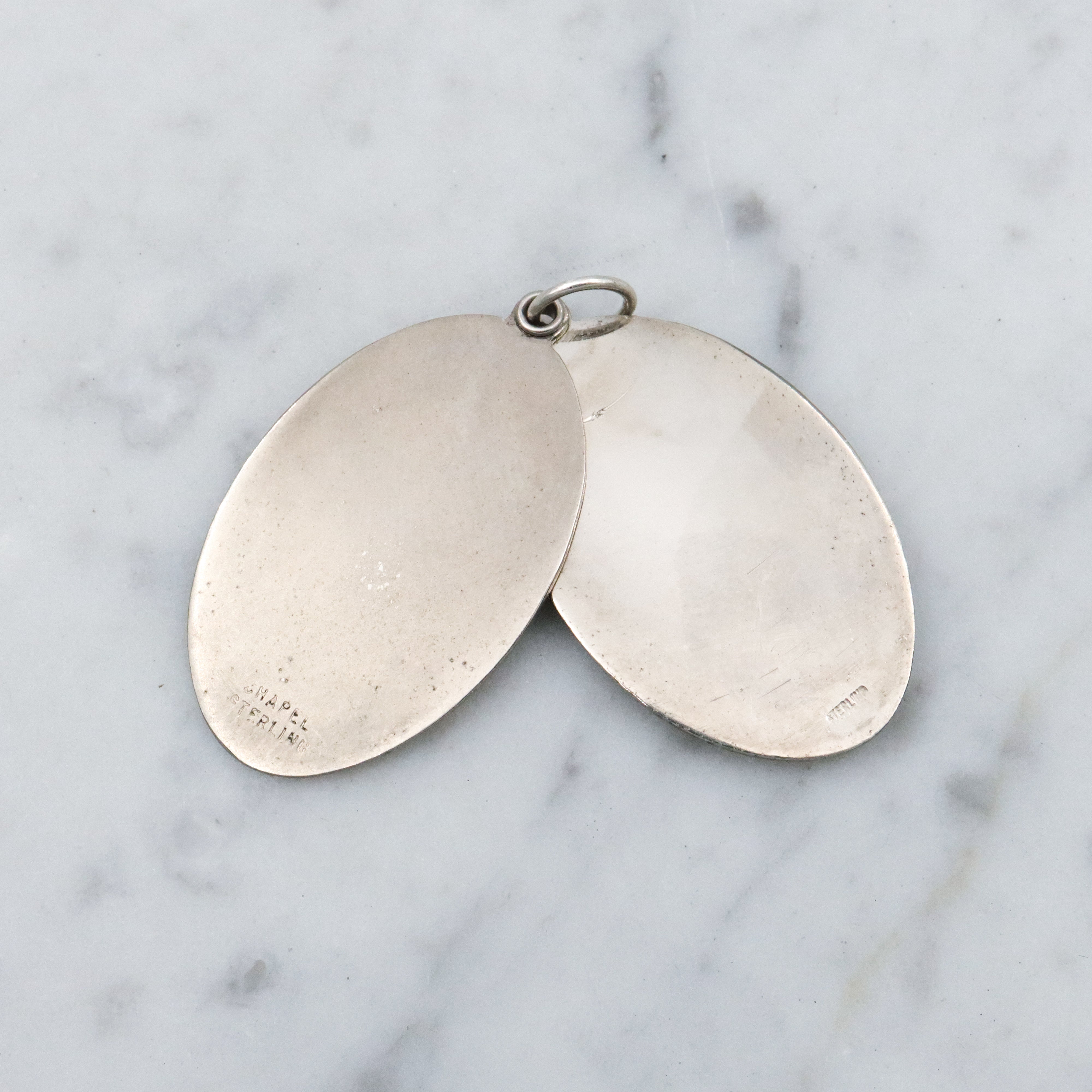 Vintage Chapel sterling Large Saint Christopher slide medallion pendant