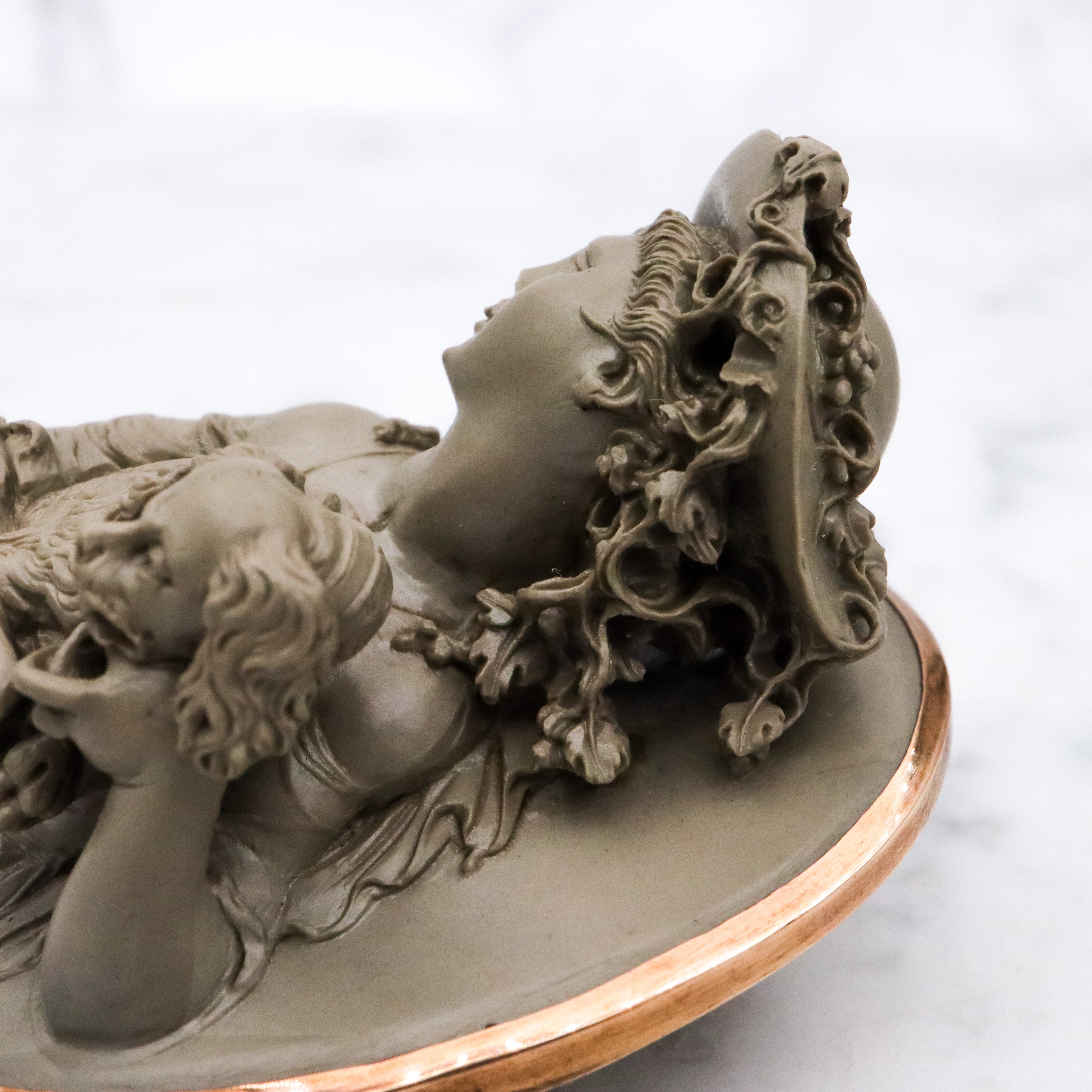 Extraordinary early Victorian high relief carved lava cameo gold filled brooch