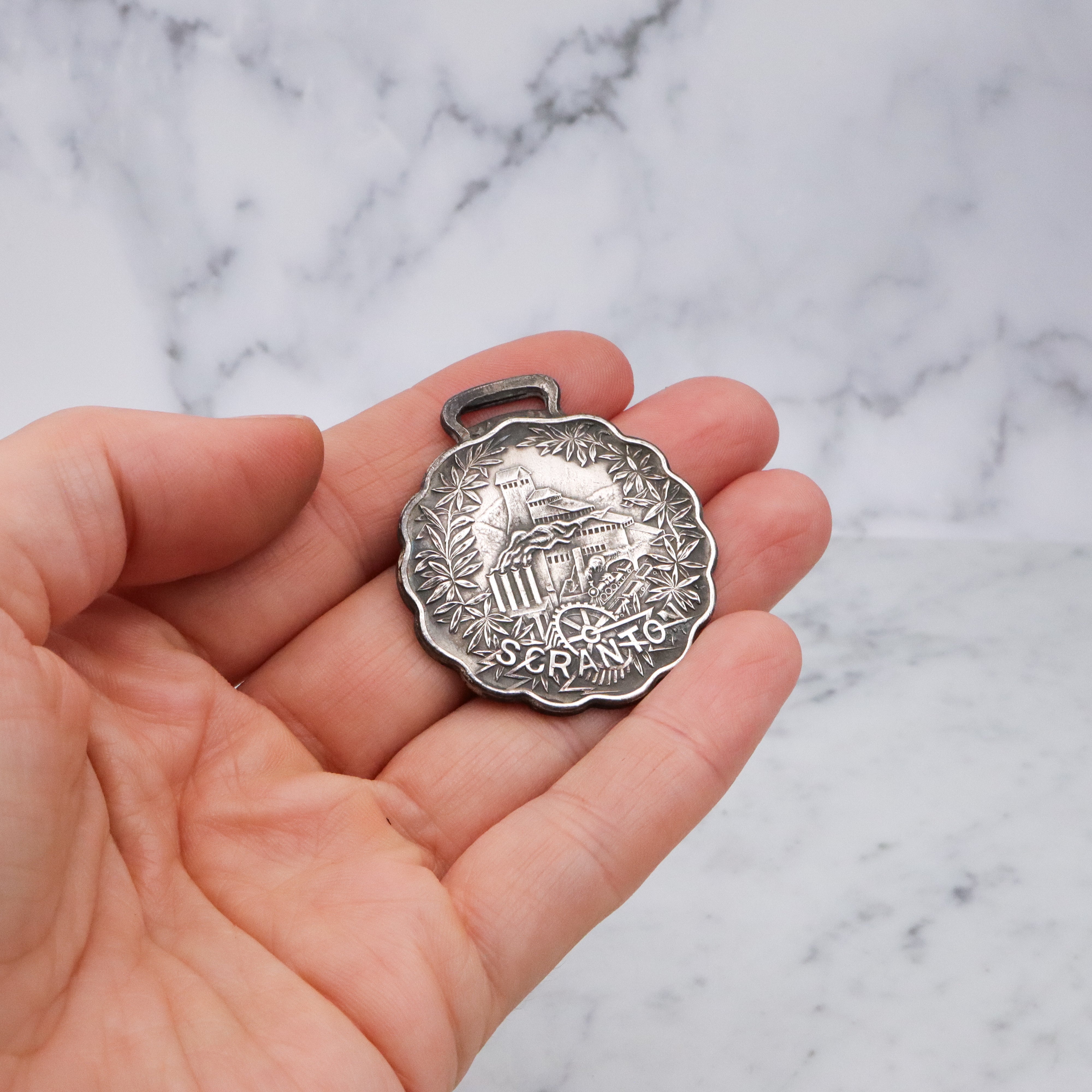 Antique silver Scranton, PA commemorative medal