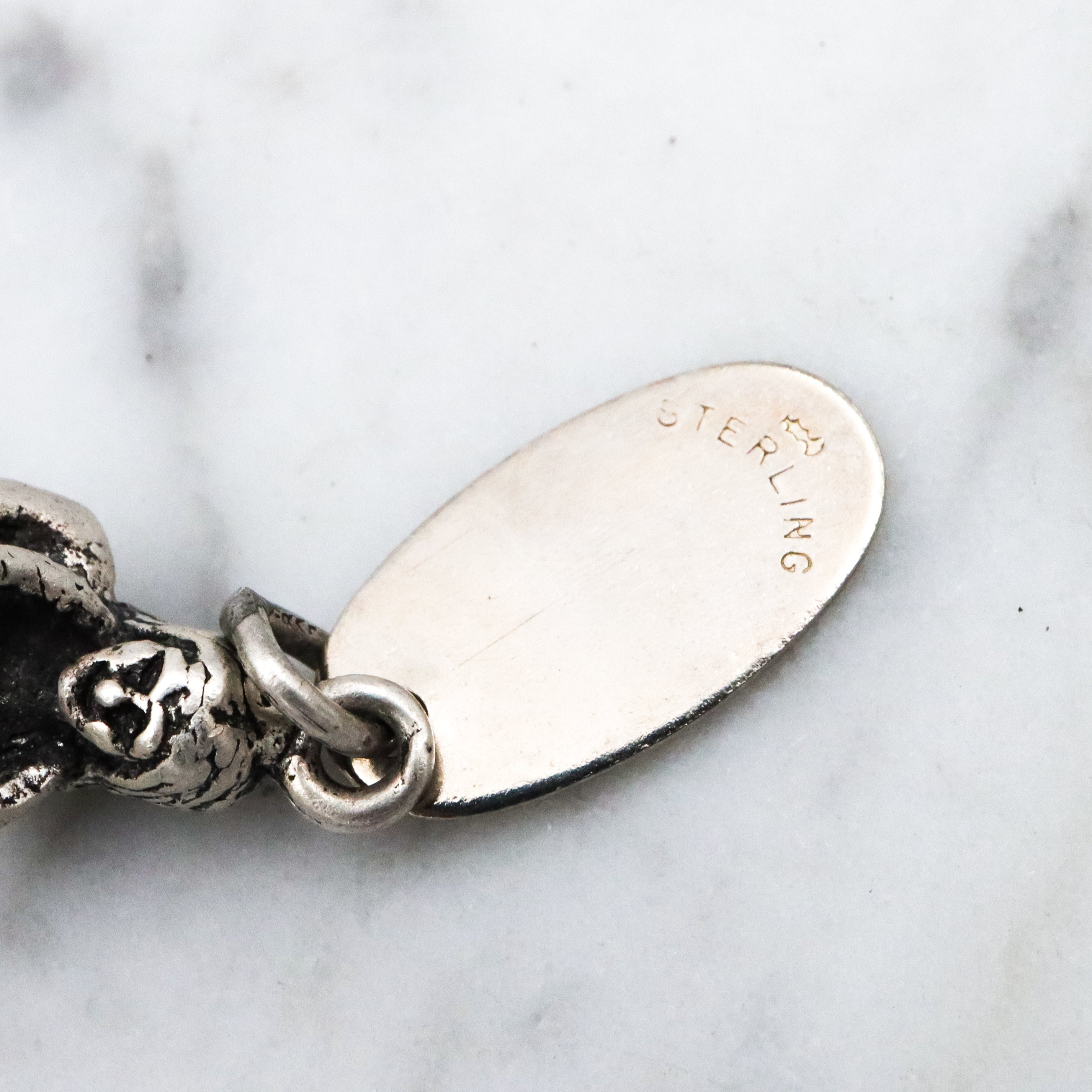 Vintage large sterling Hawaii Hula girl with lei charm pendant