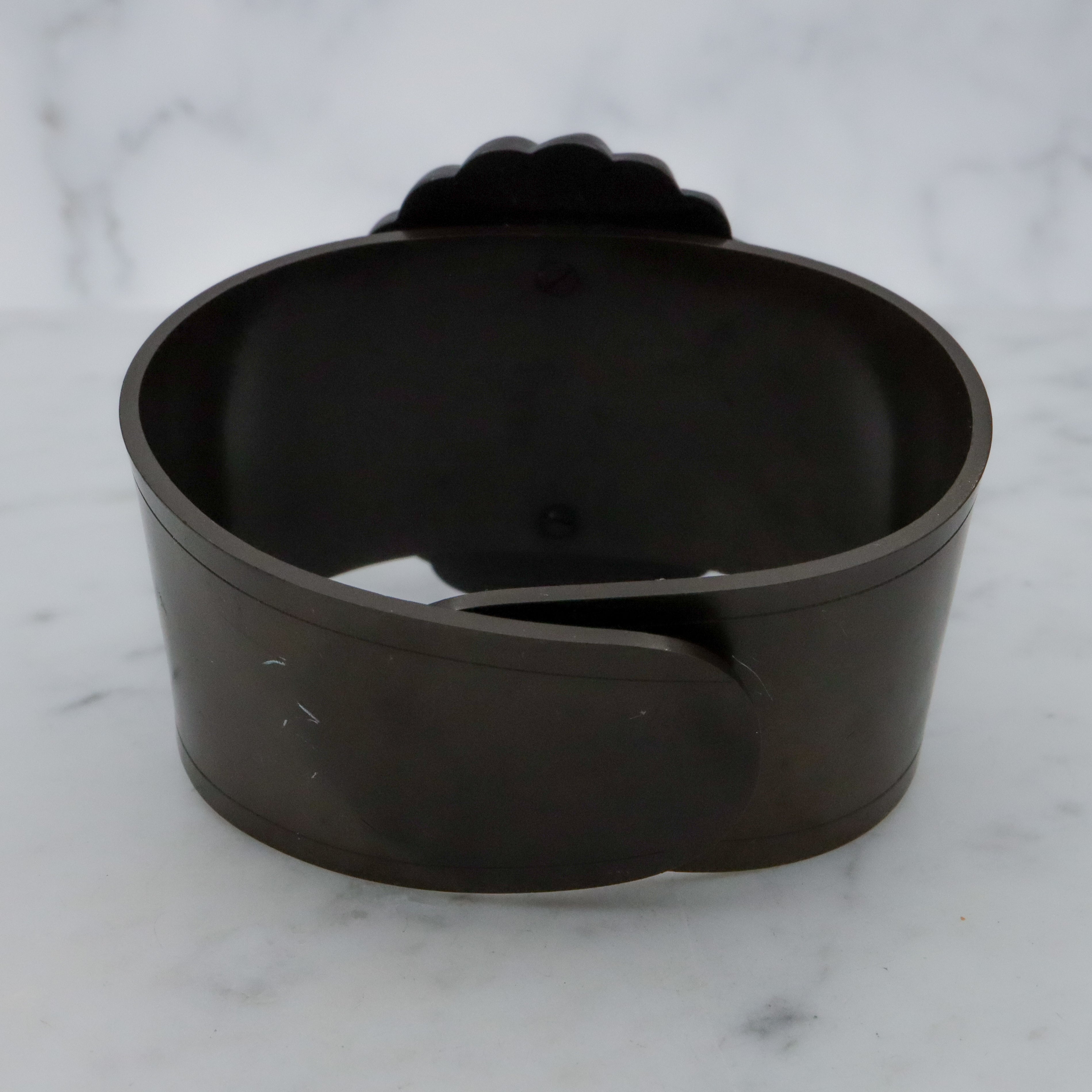 Antique Victorian gutta percha floral carved cuff bracelet