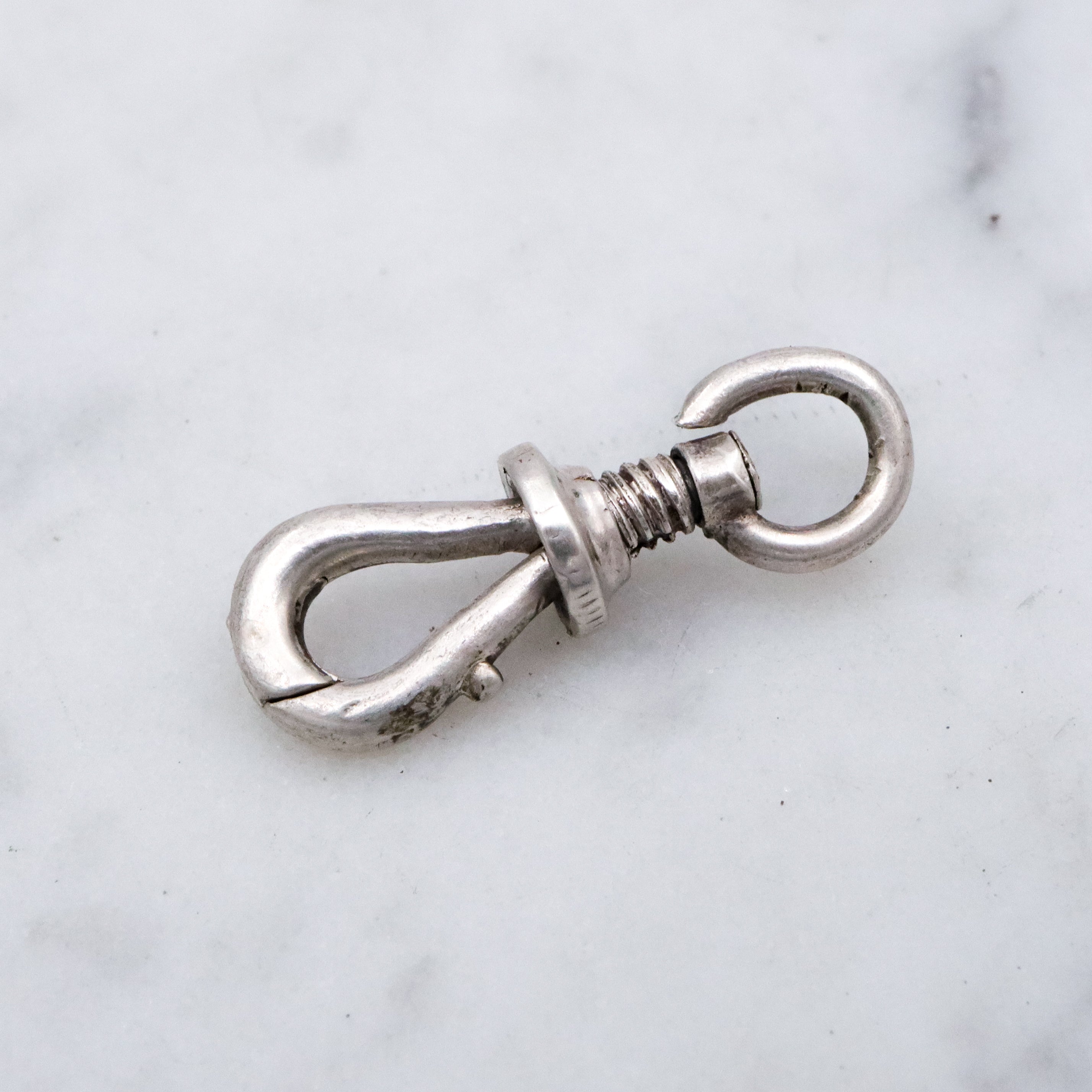 Rare Victorian sterling hinged opening dog clip clasp