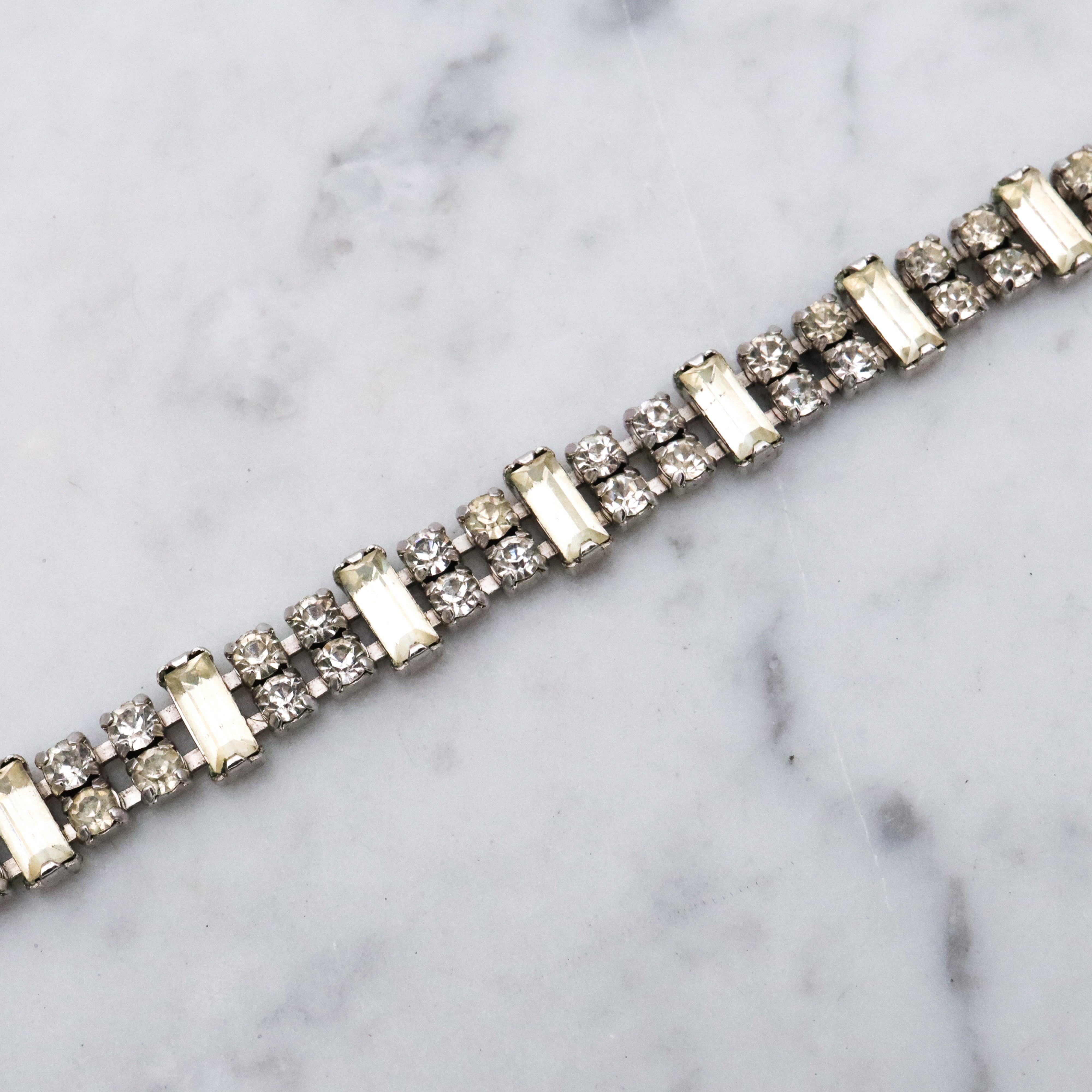 Mid Century Kramer rhinestone tennis bracelet