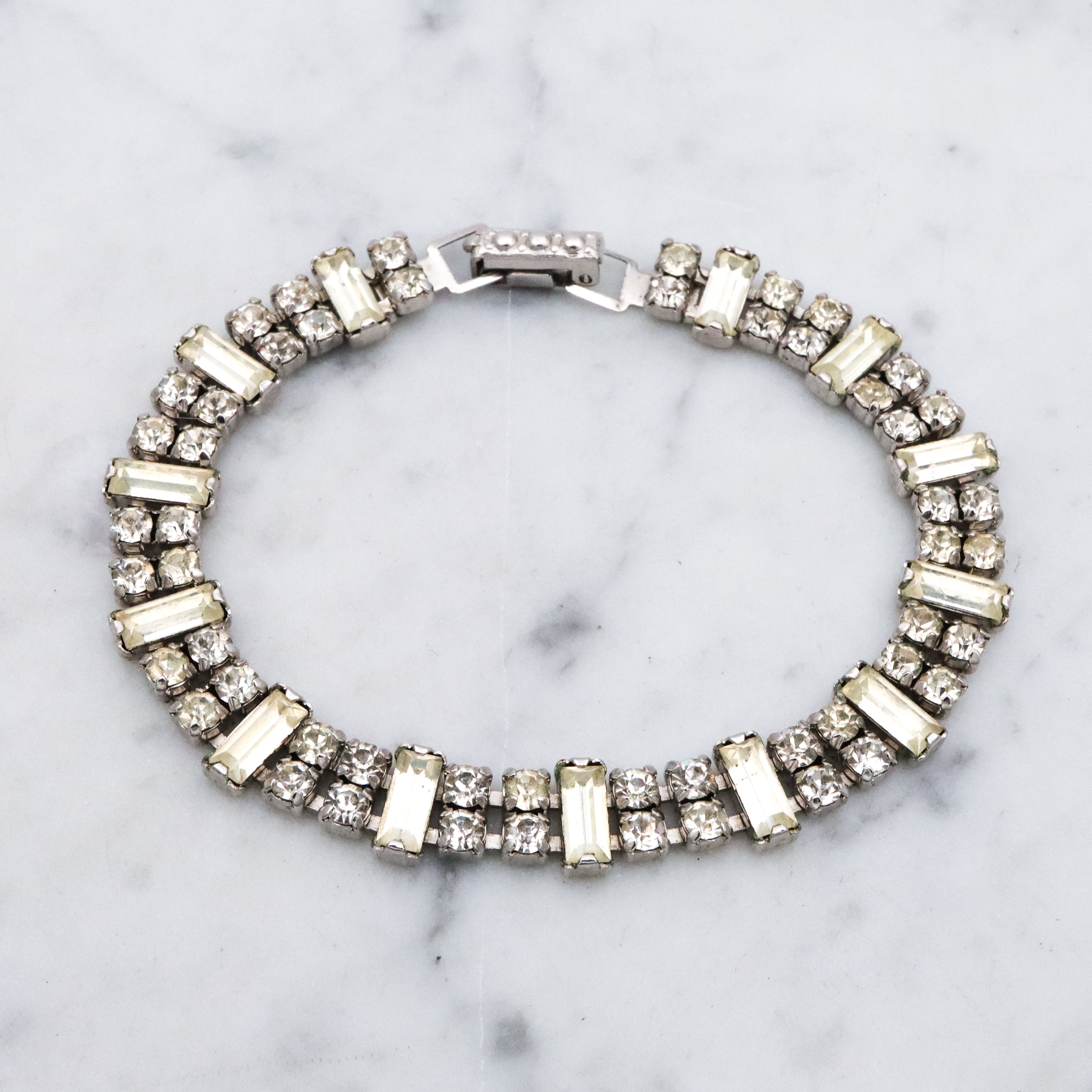 Mid Century Kramer rhinestone tennis bracelet