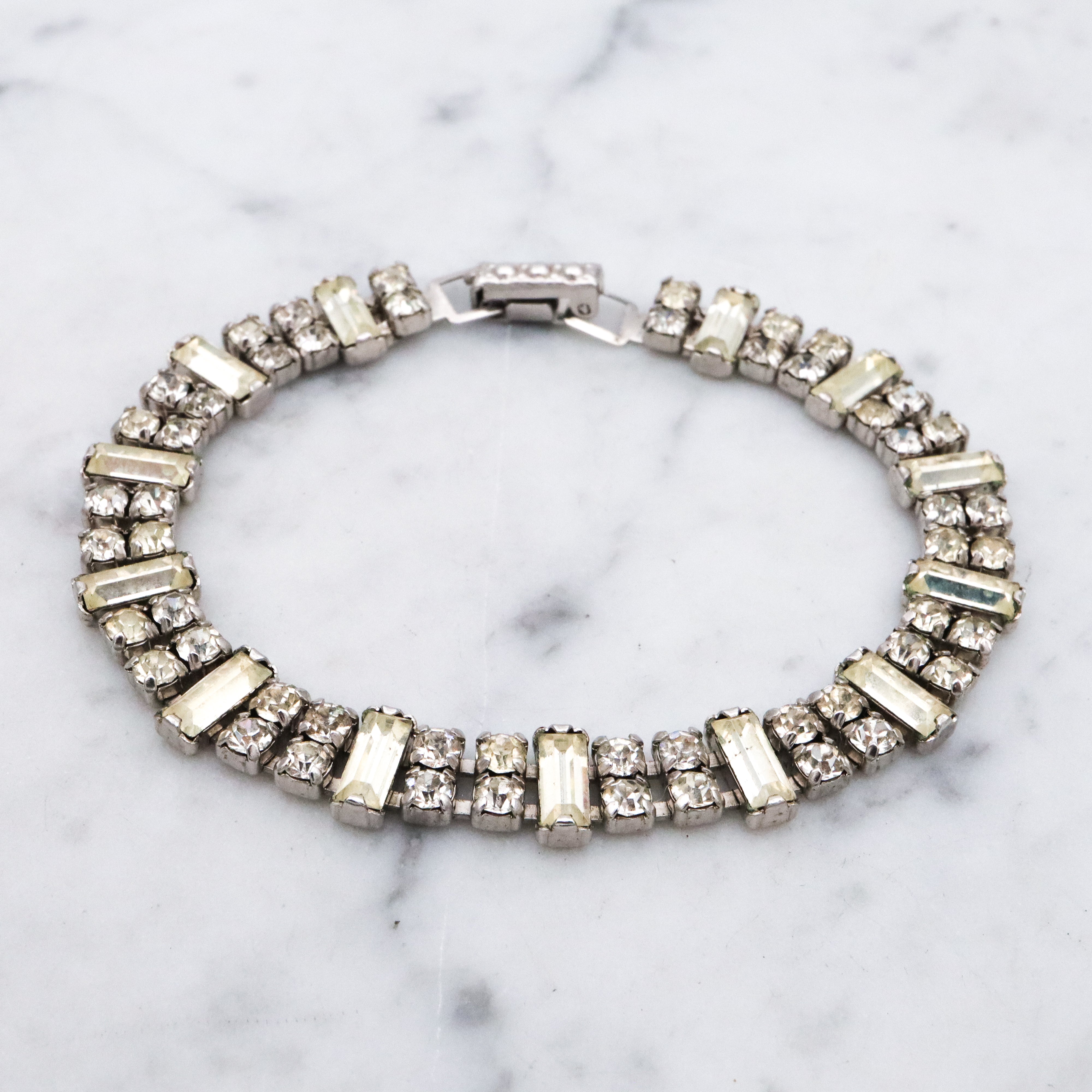 Mid Century Kramer rhinestone tennis bracelet