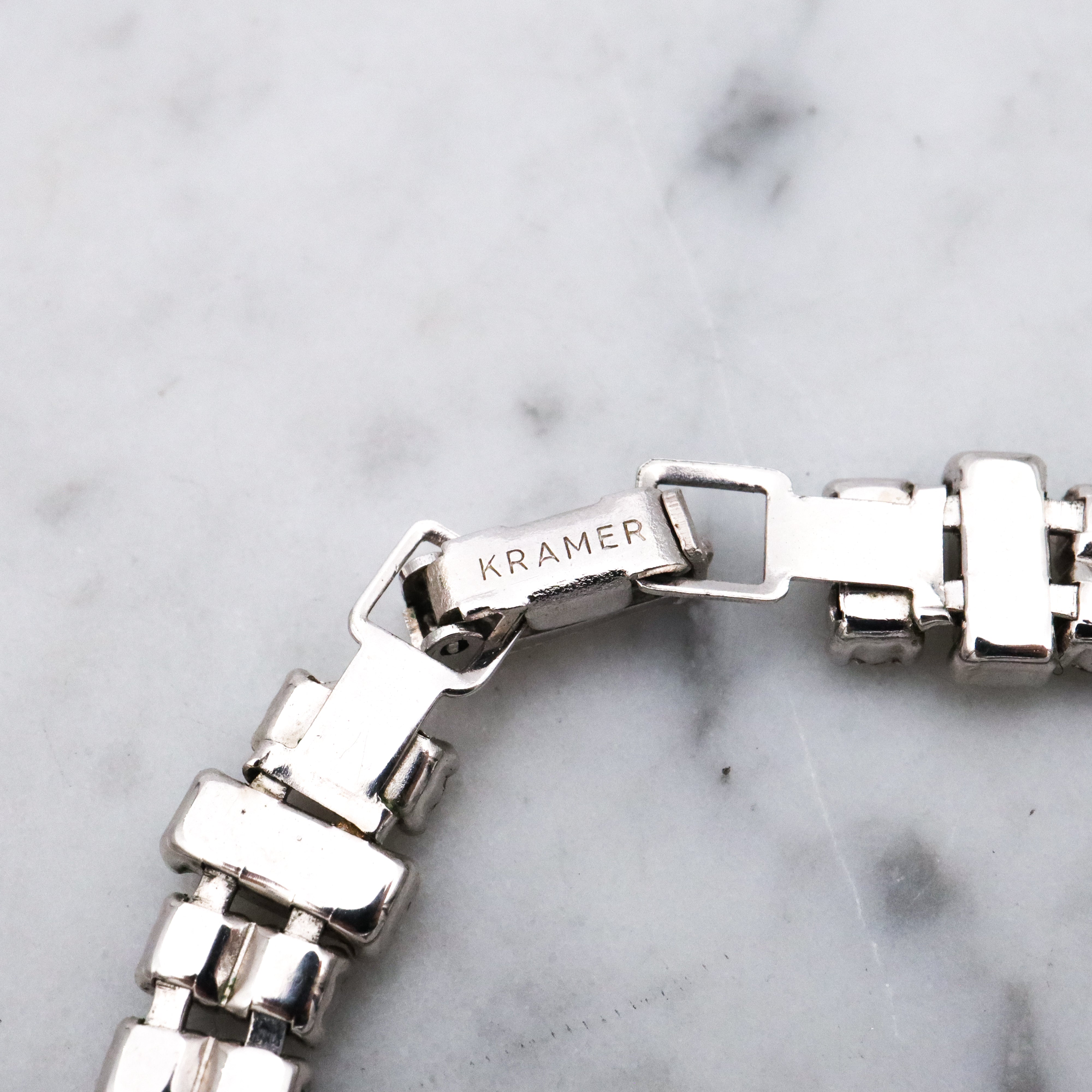 Mid Century Kramer rhinestone tennis bracelet