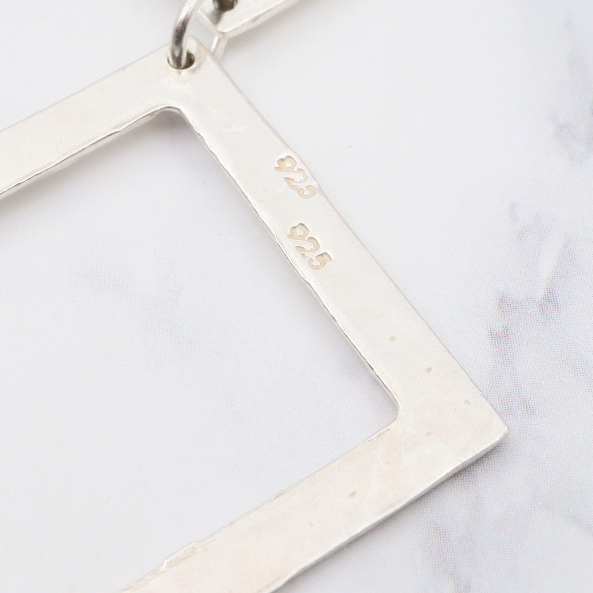 Vintage modern hammered sterling drop earrings