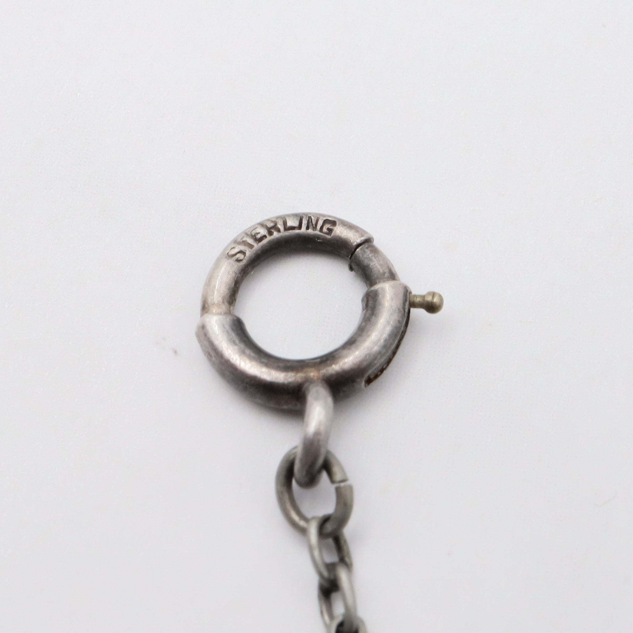 Antique German art deco sterling, amber glass & pearl necklace, 29