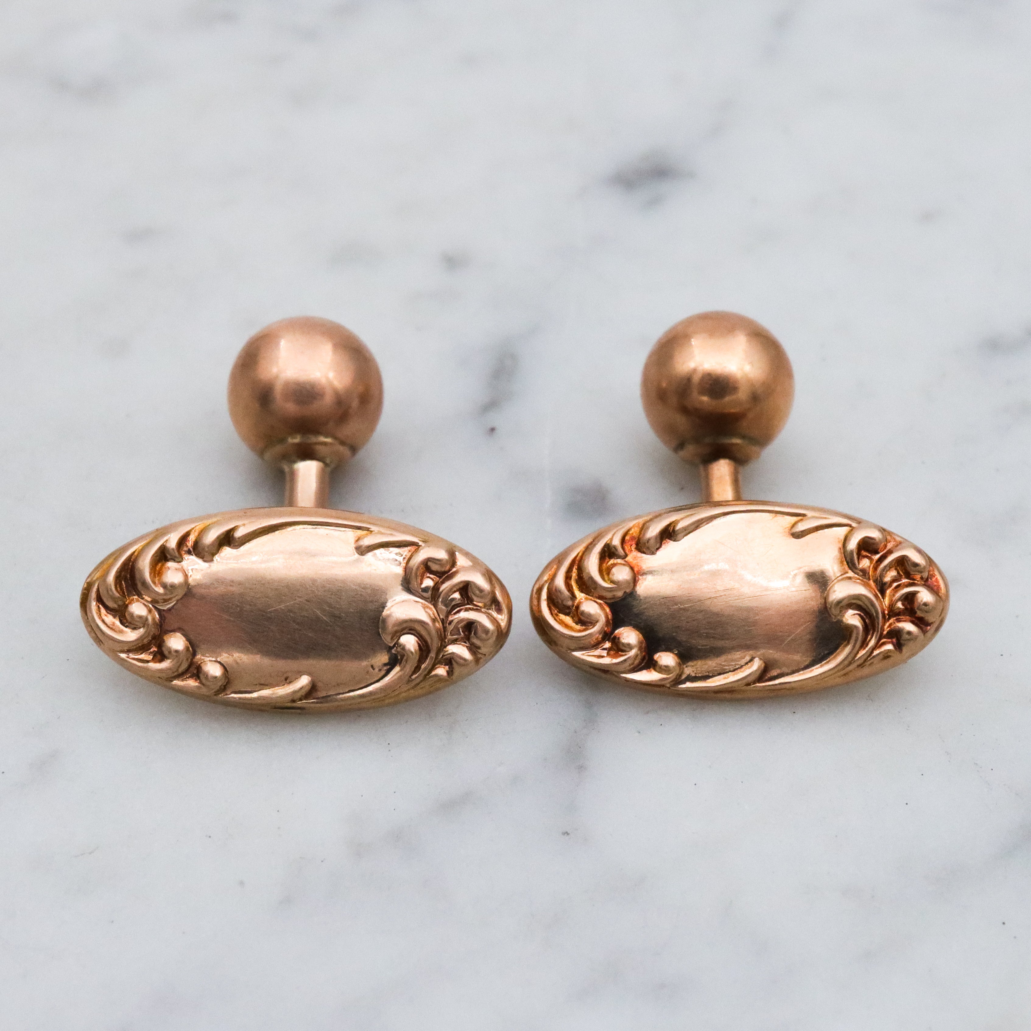 Antique Rococo Revival 10k gold cufflinks