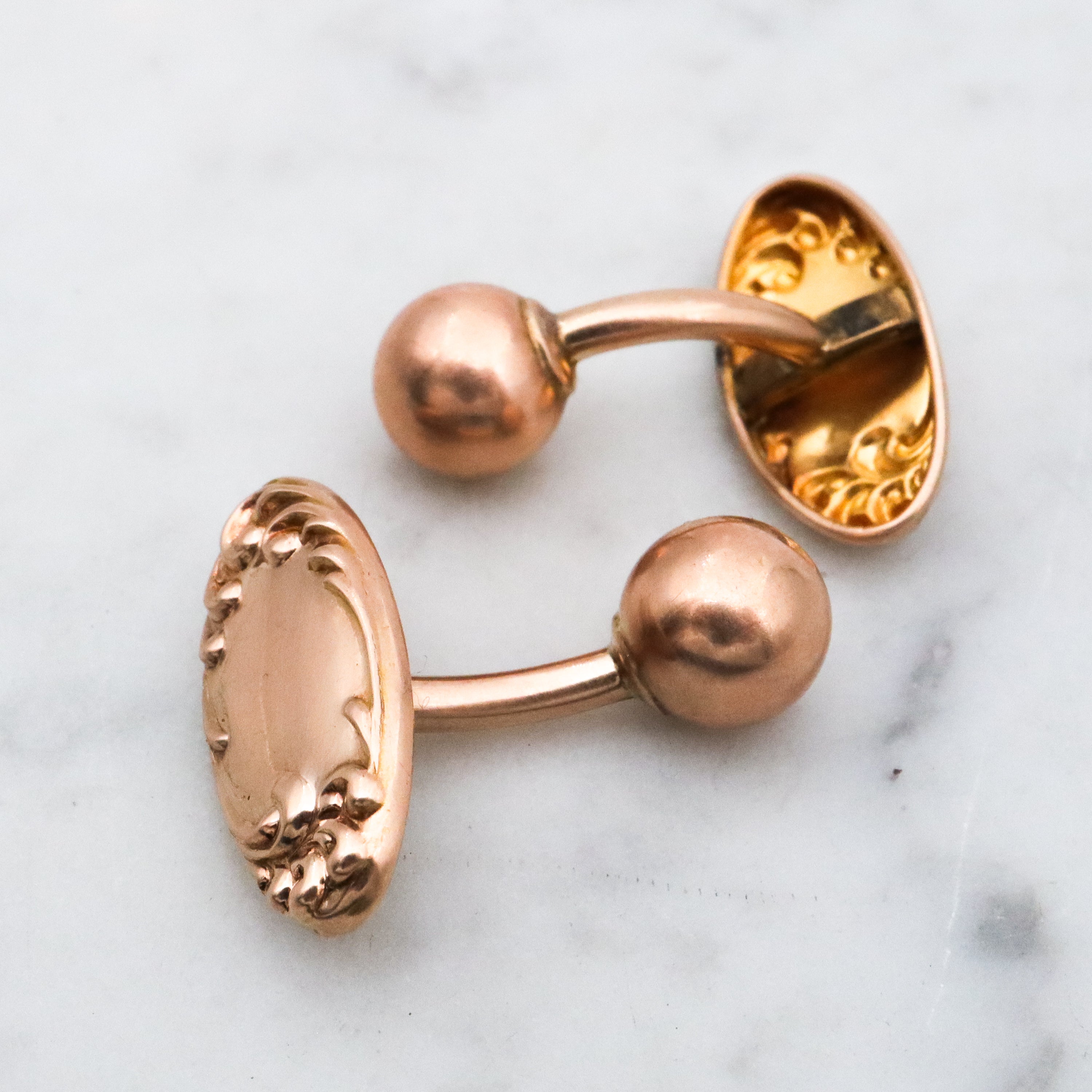 Antique Rococo Revival 10k gold cufflinks